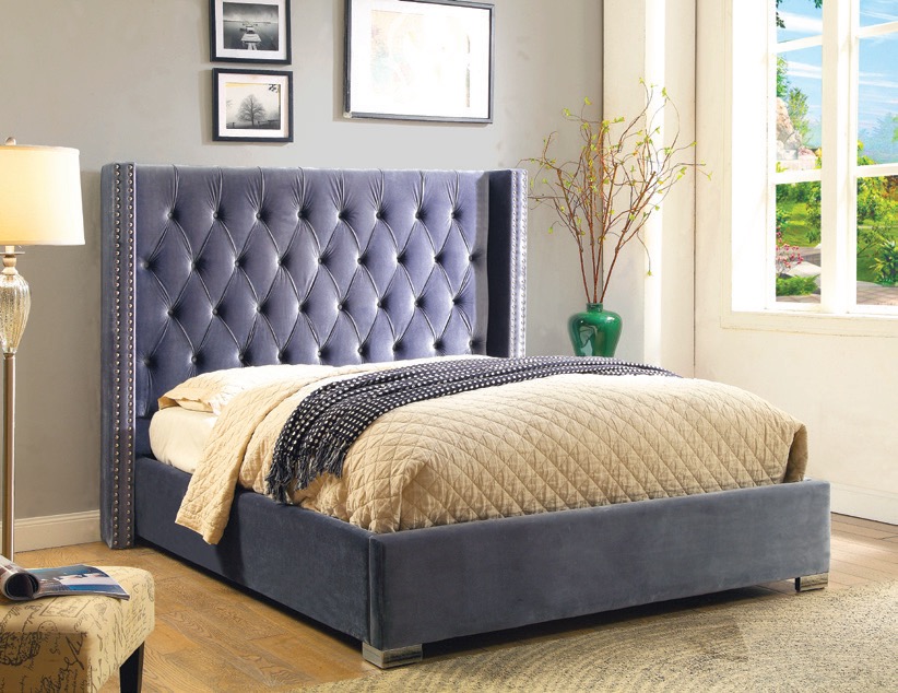 Platform Velvet Bed