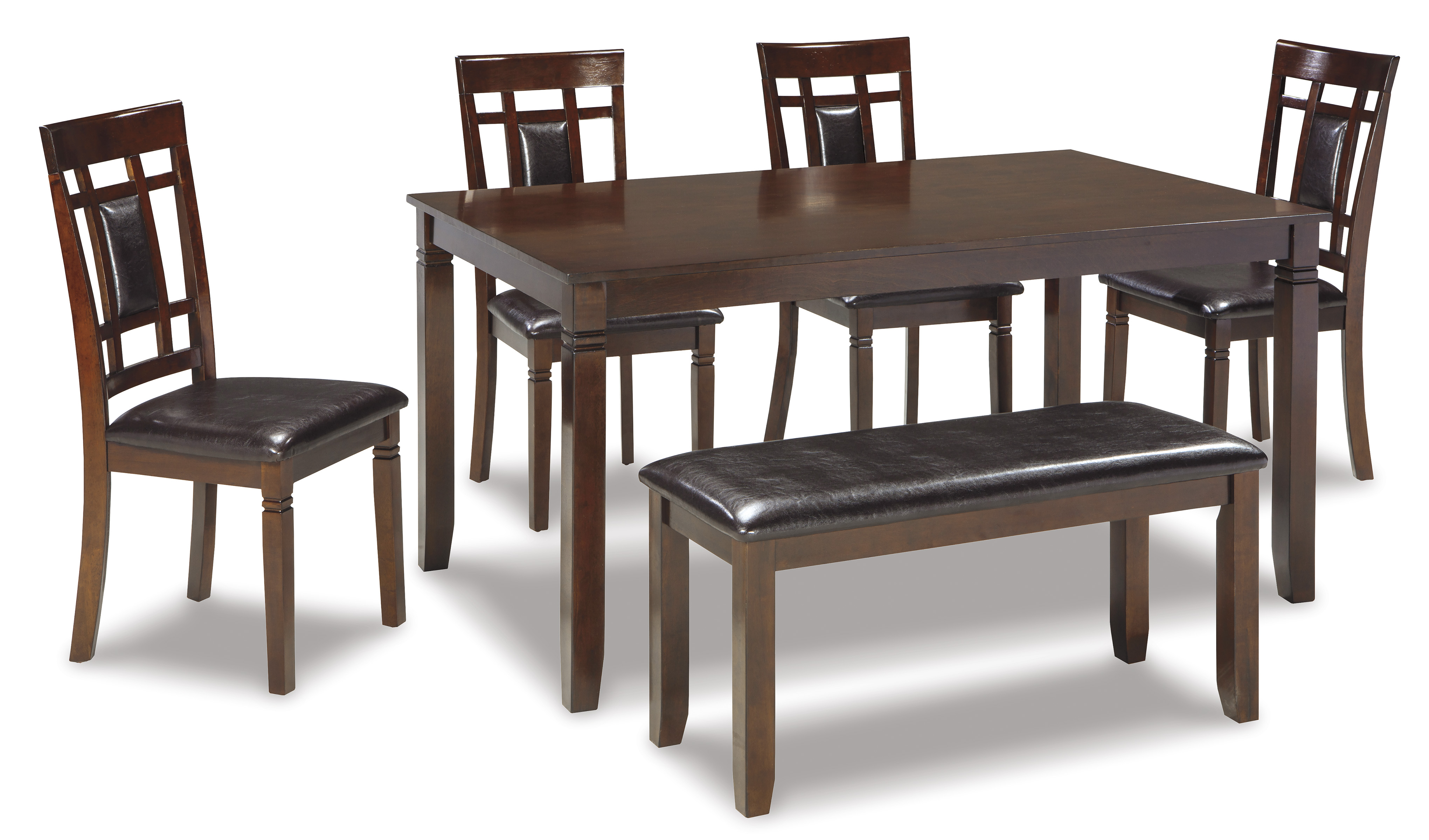 Bennox Dining Table and 4 Chairs and Bench Set