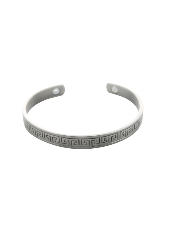 Bracelet cuivre avec Aimants Jonc finition métal argenté