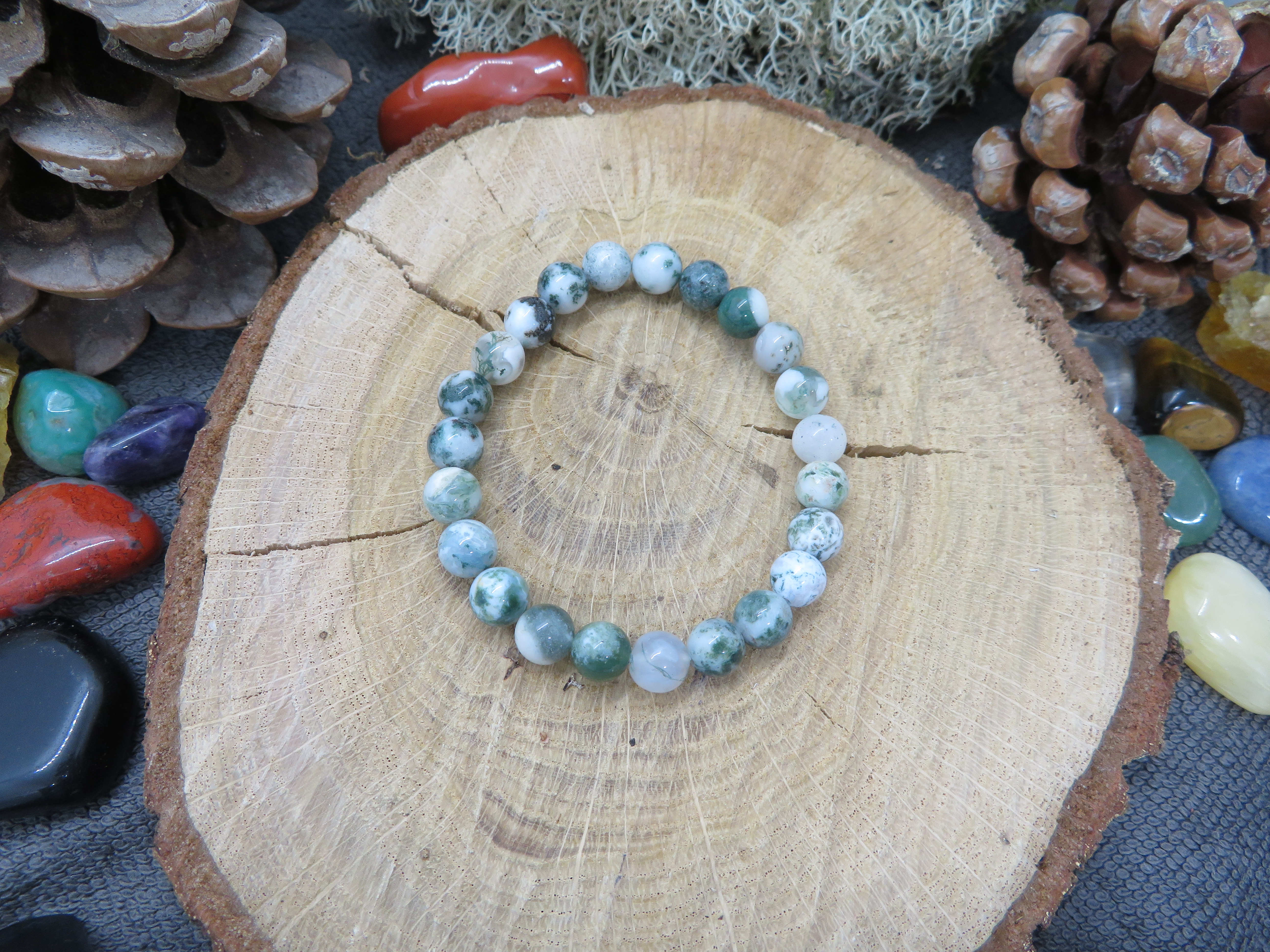 Bracelet agate arbre AB 08mm