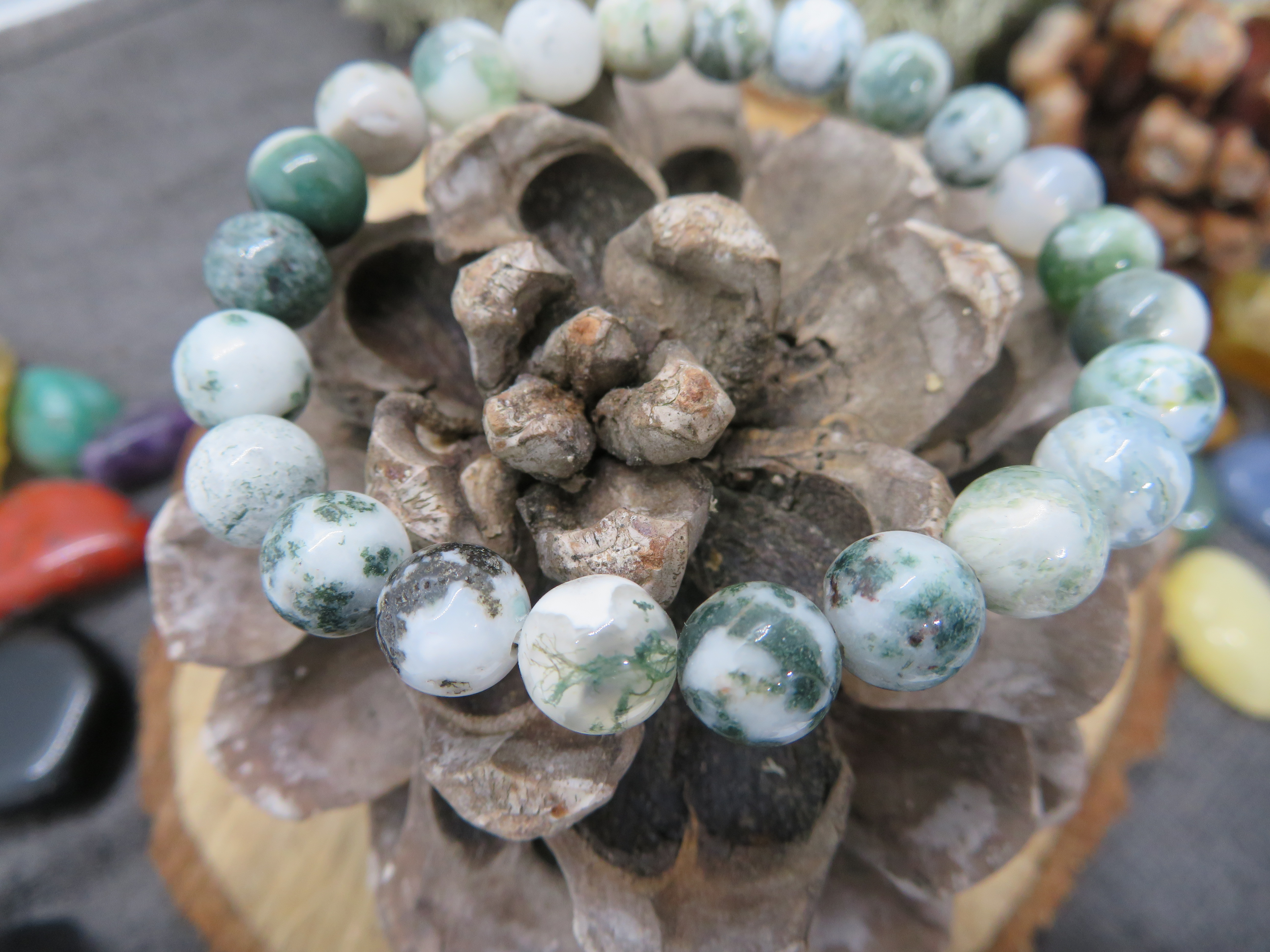 Bracelet agate arbre AB 08mm