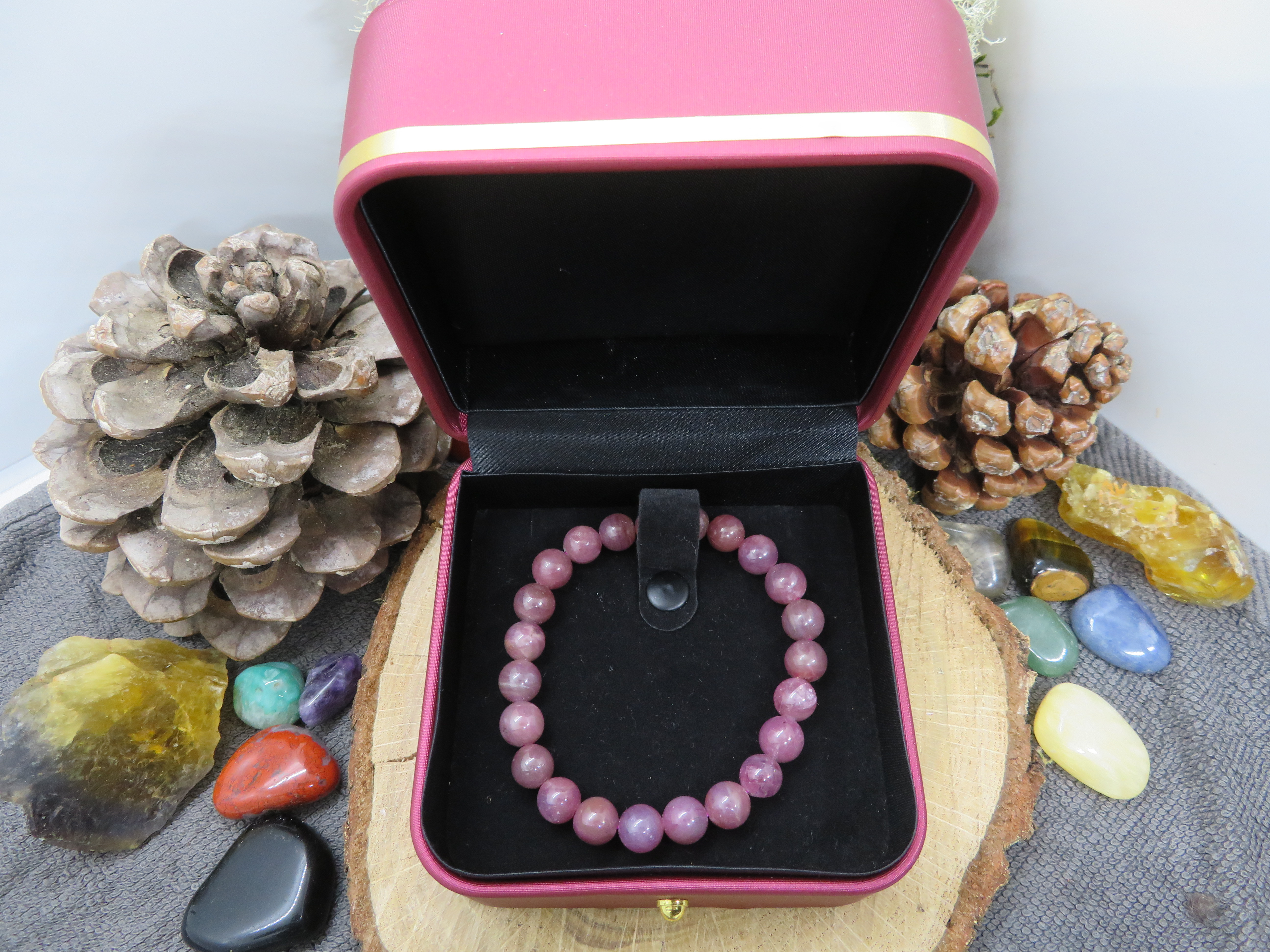 Bracelet rubis AA  10mm