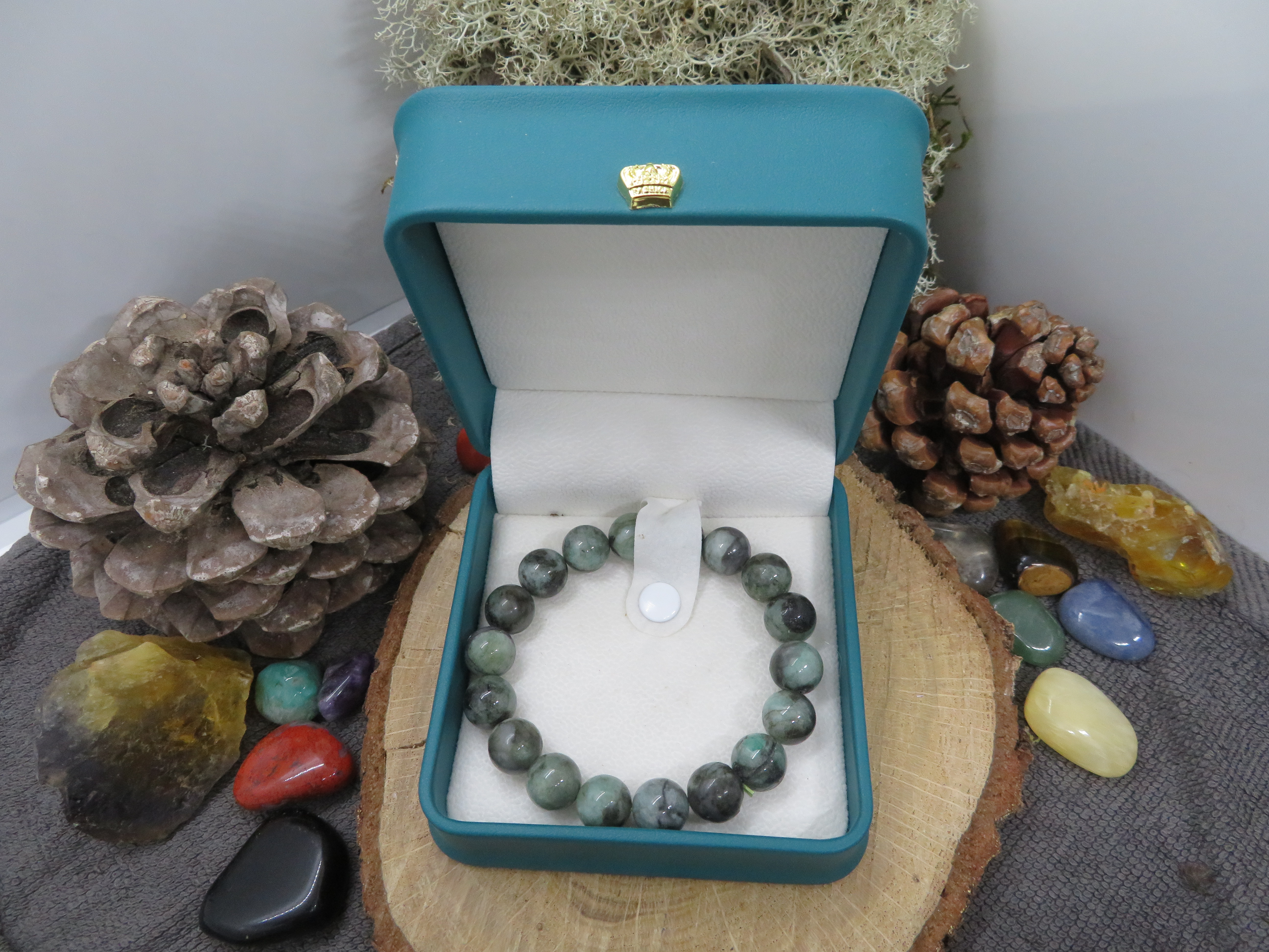 Bracelet émeraude A 12mm 