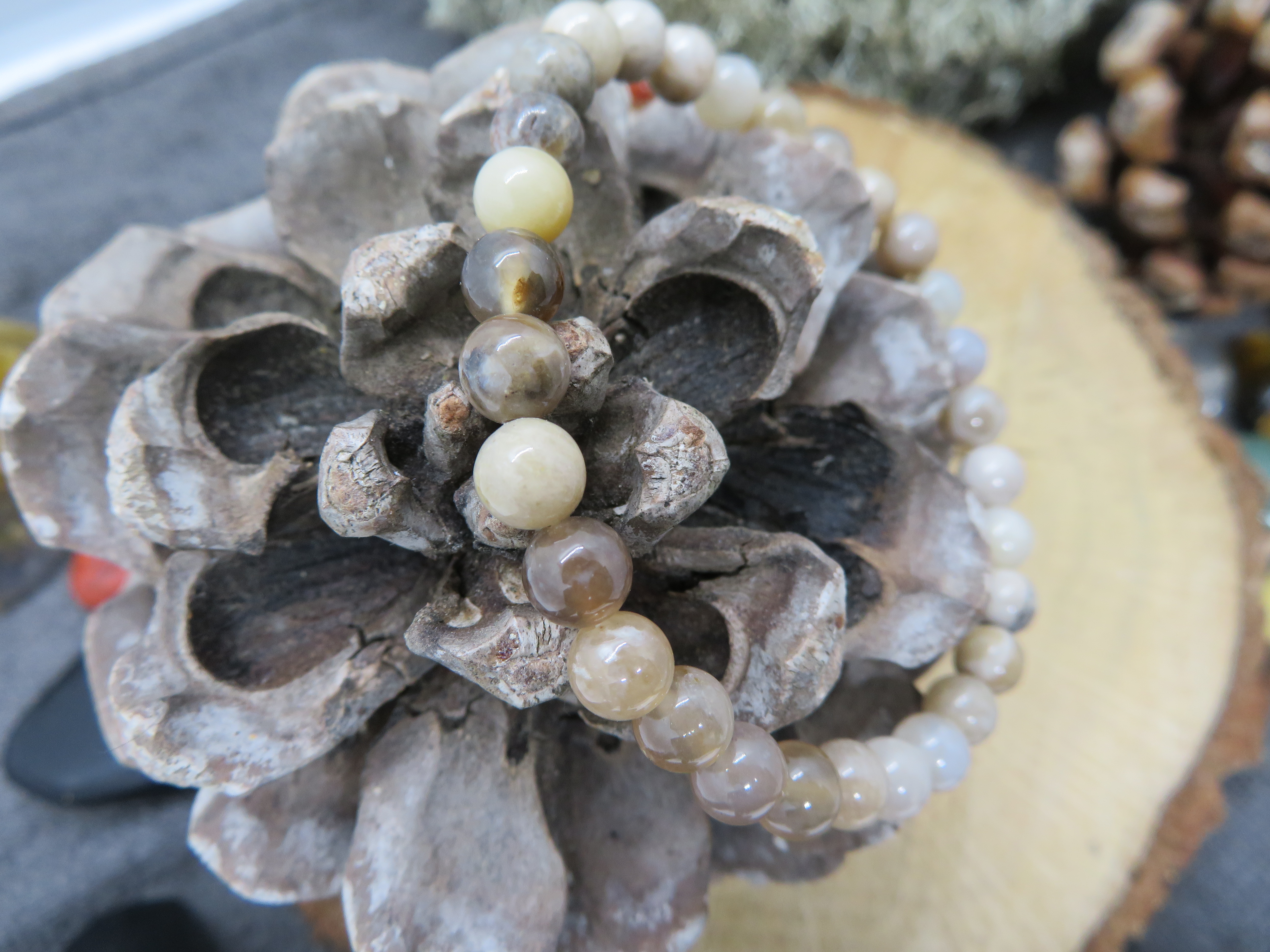 Bracelet agate plume AB 06mm 