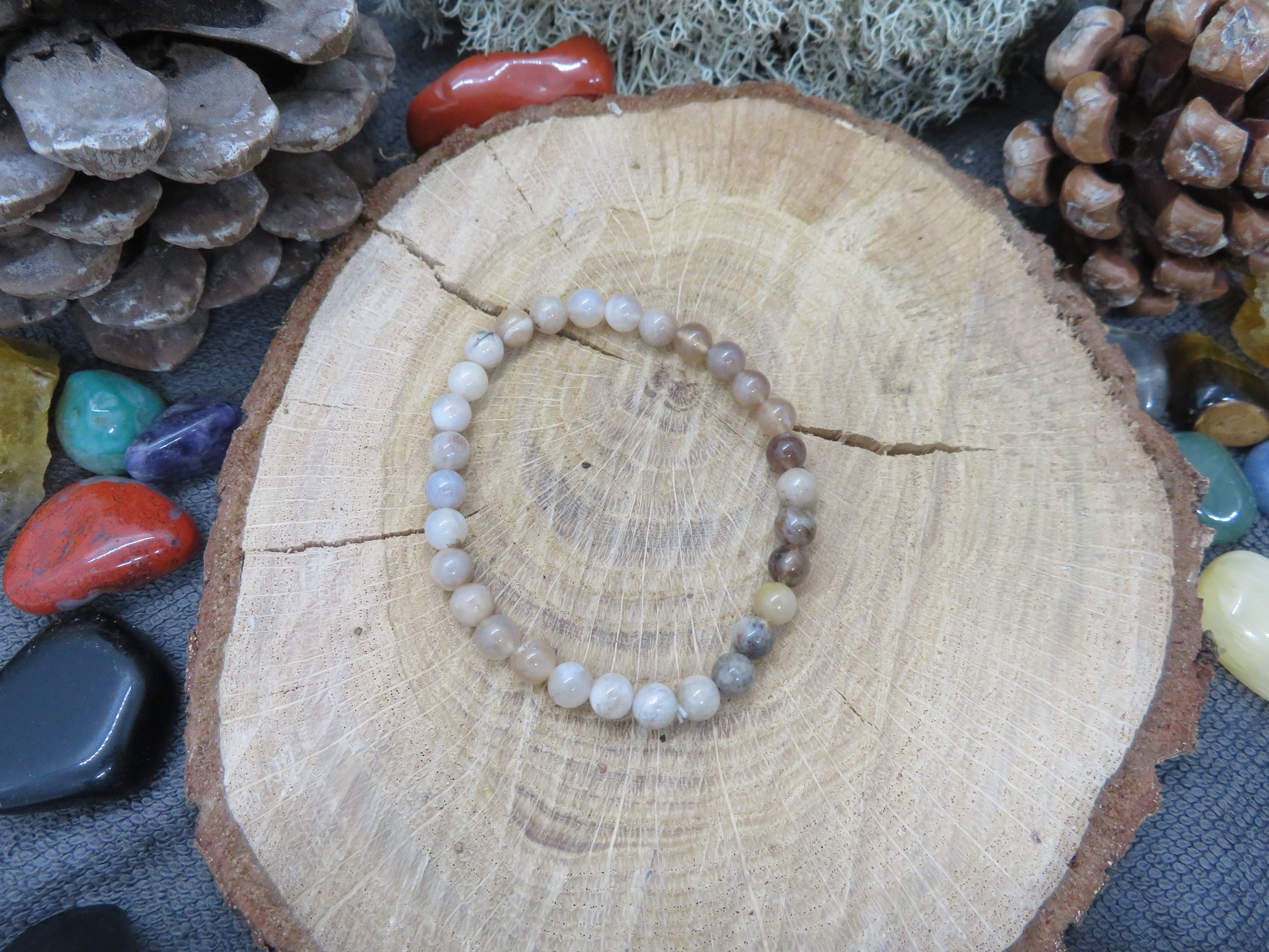 Bracelet agate plume AB 06mm 