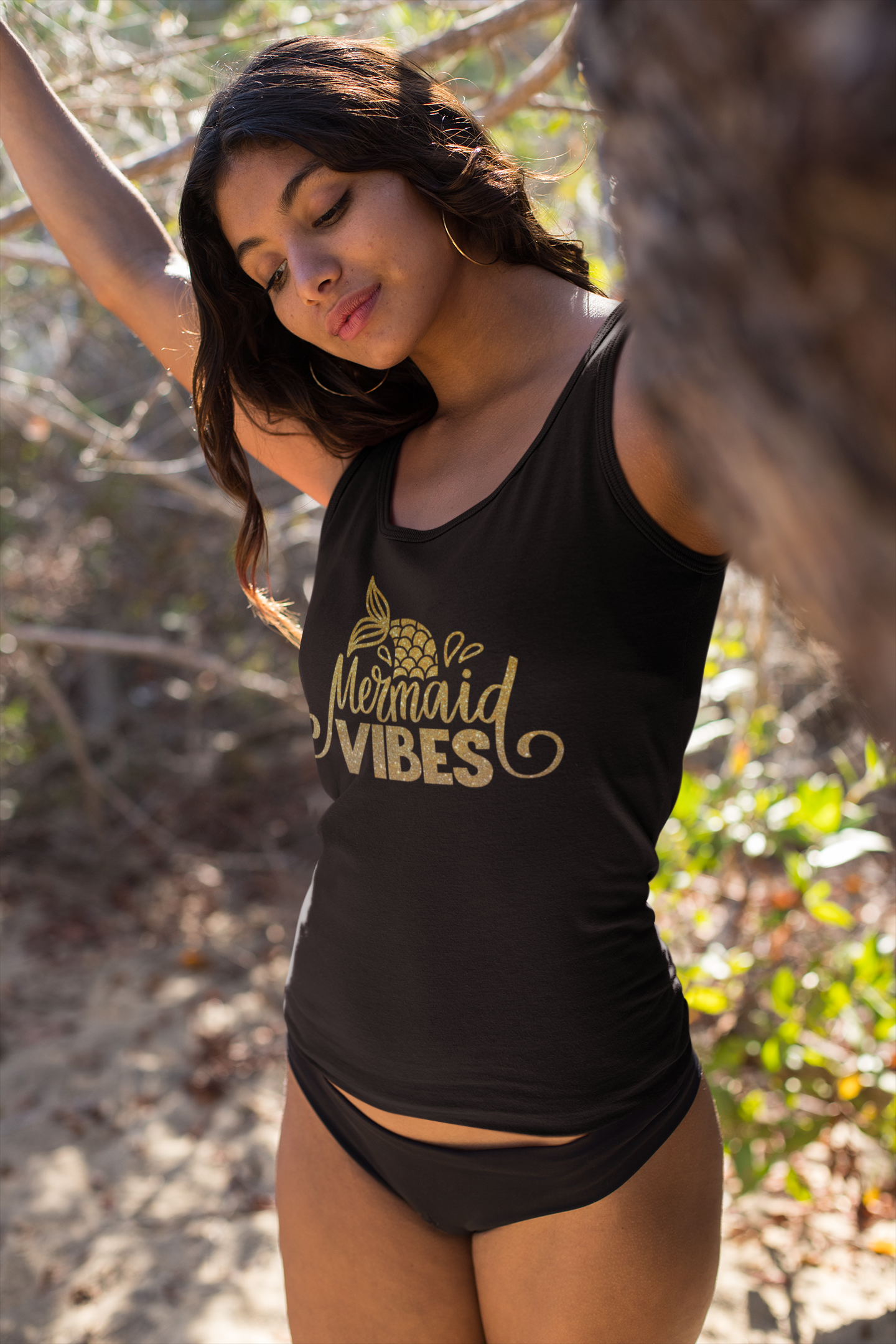 Mermaid Vibes Glitter Tank Top