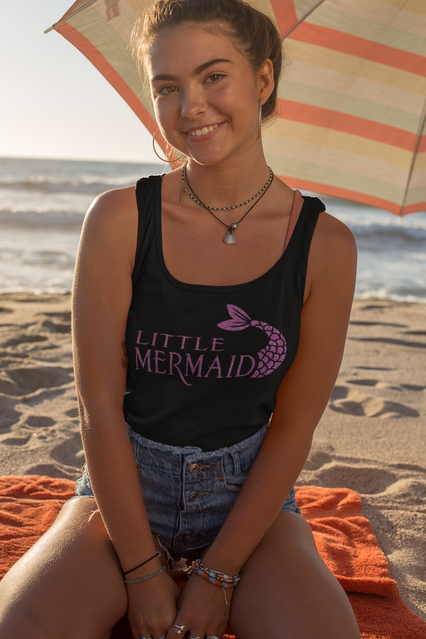 Little Mermaid Glitter Tank Top