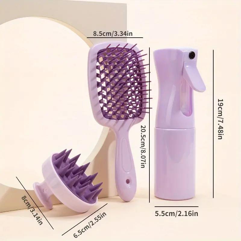 Set de Cuidado Capilar de 4 Piezas - Accesorios de Salón Morado