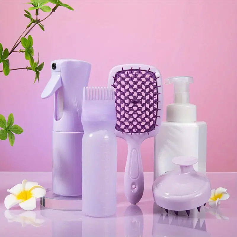Set de Cuidado Capilar de 4 Piezas - Accesorios de Salón Morado