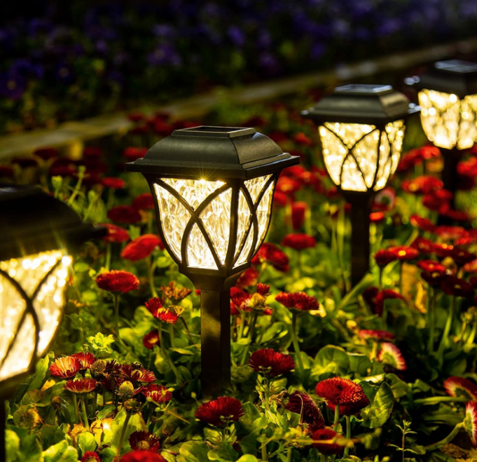 Solar Lights Outdoor Waterproof, 6 Pack LED Solar Garden Lights, Solar Lights for Outside, Garden Decor for Yard, Patio, Landscape, Planter, Walkway (Warm White)