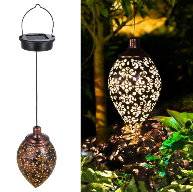 Hanging Solar Lights, Tomshine Solar Lantern LED Moroccan Garden Lights Metal Lamp Waterproof for Outdoor, Patio, Porch Hanging Decor