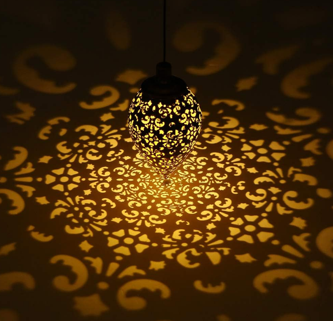Hanging Solar Lights, Tomshine Solar Lantern LED Moroccan Garden Lights Metal Lamp Waterproof for Outdoor, Patio, Porch Hanging Decor