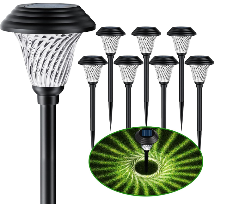Outdoor Lights, IP65 Waterproof Solar Pathway Lights,12 Hrs Long-Lasting Landscape Lighting Solar Garden Lights