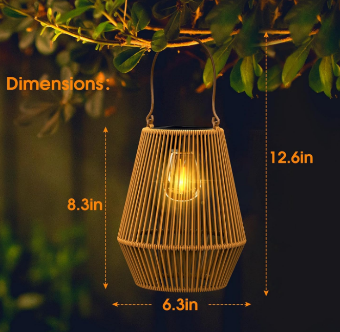 Solar Lanterns, KagoLing Solar Lanterns Outdoor Waterproof Solar Lights for Outside Hanging Solar Lights Outdoor Solar Lamp Lights Decoration for Garden,Yard,Patio,Porch,Trees,Lawn,Pathway, 2 Pack