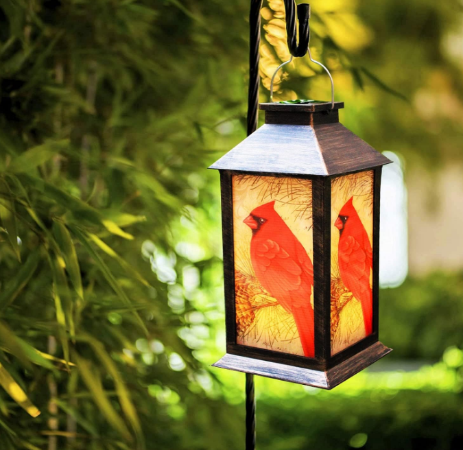 Solar Lanterns, Outdoor Hanging Lanterns Waterproof LED Solar Cardinal Lights Tabletop Lamp for Outdoor Patio Garden