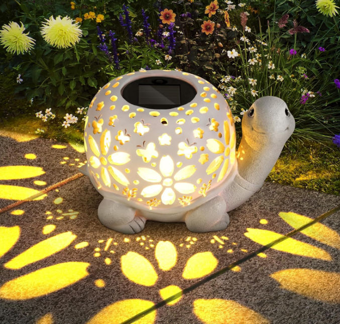 Solar Lantern Lights, Turtle Outdoor Lantern with Waterproof LED Garden Light, Decorative Lanterns Table Lamp for Patio Yard Garden Decor for Outside Clearance Gifts for Birthday Grandma