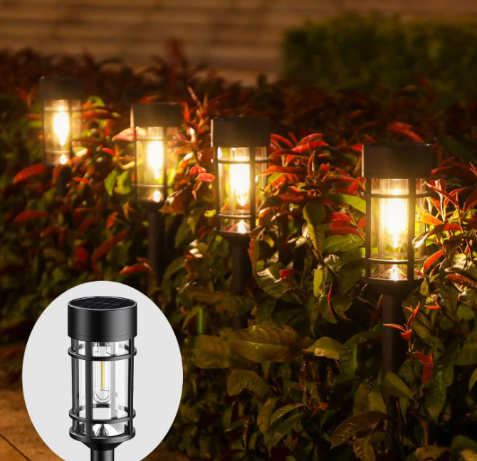 Solar Pathway Lights 8 Pack, Bright Solar Lights Outdoor Waterproof IP65, LED Solar Garden Lights Metal Landscape Lighting for Yard, Path, Driveway
