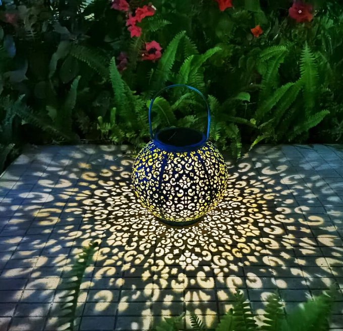 Outdoor Solar Big Lanterns Waterproof Hanging Garden Lights Metal Decorative Lantern for Tabletop, Patio, Courtyard, Party, Garden,Mothers'day Gifts (1 Pack, Teal Blue)