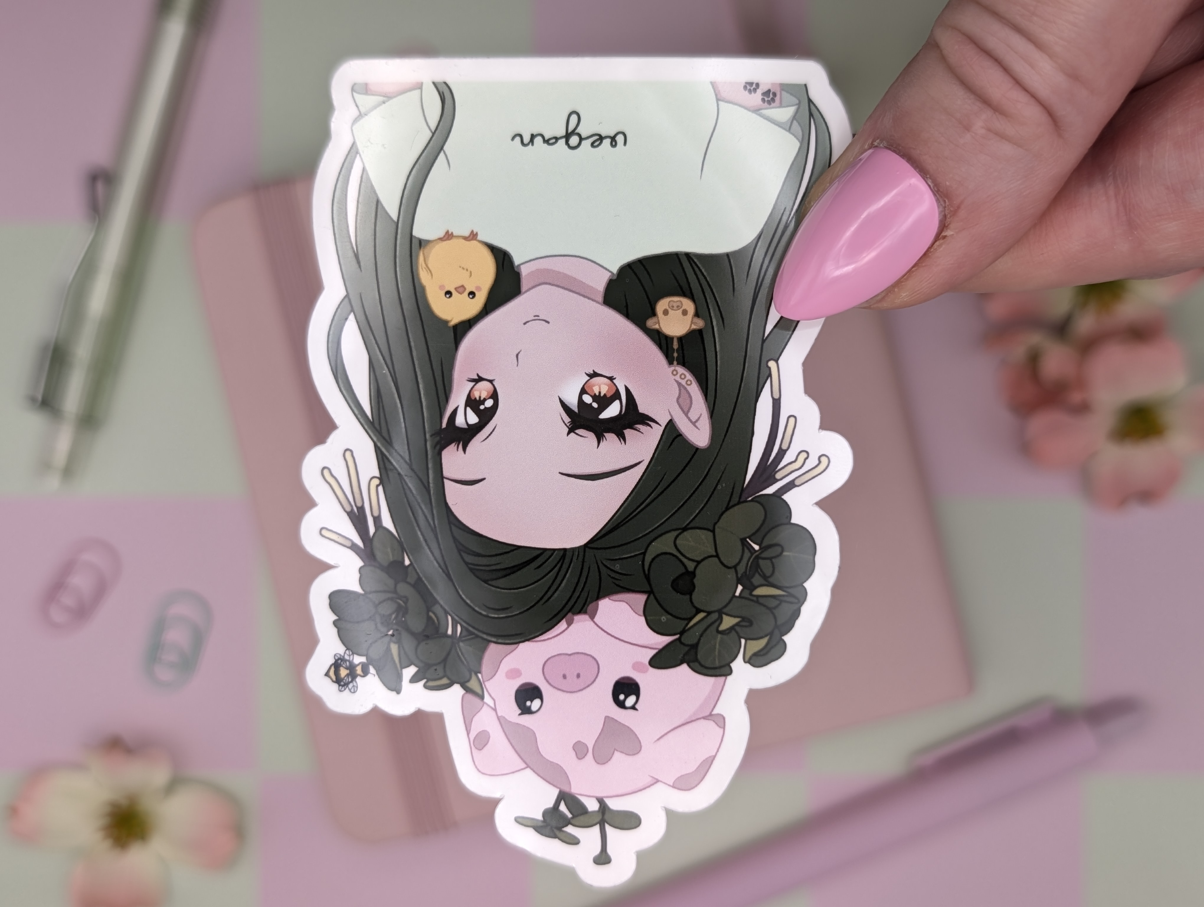 Vegan Girl Sticker / Art Print