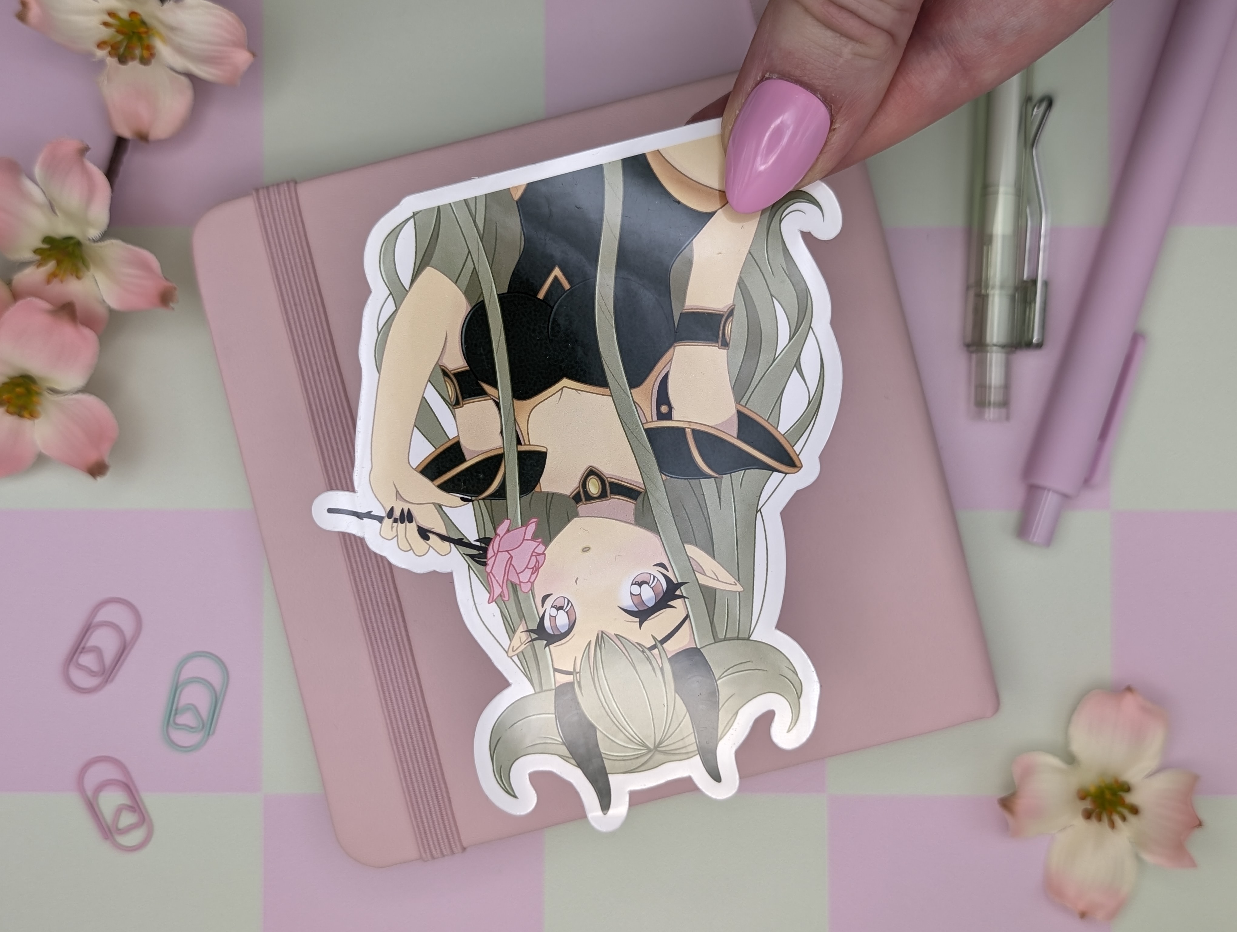 Demon Rose Girl Sticker / Art Print