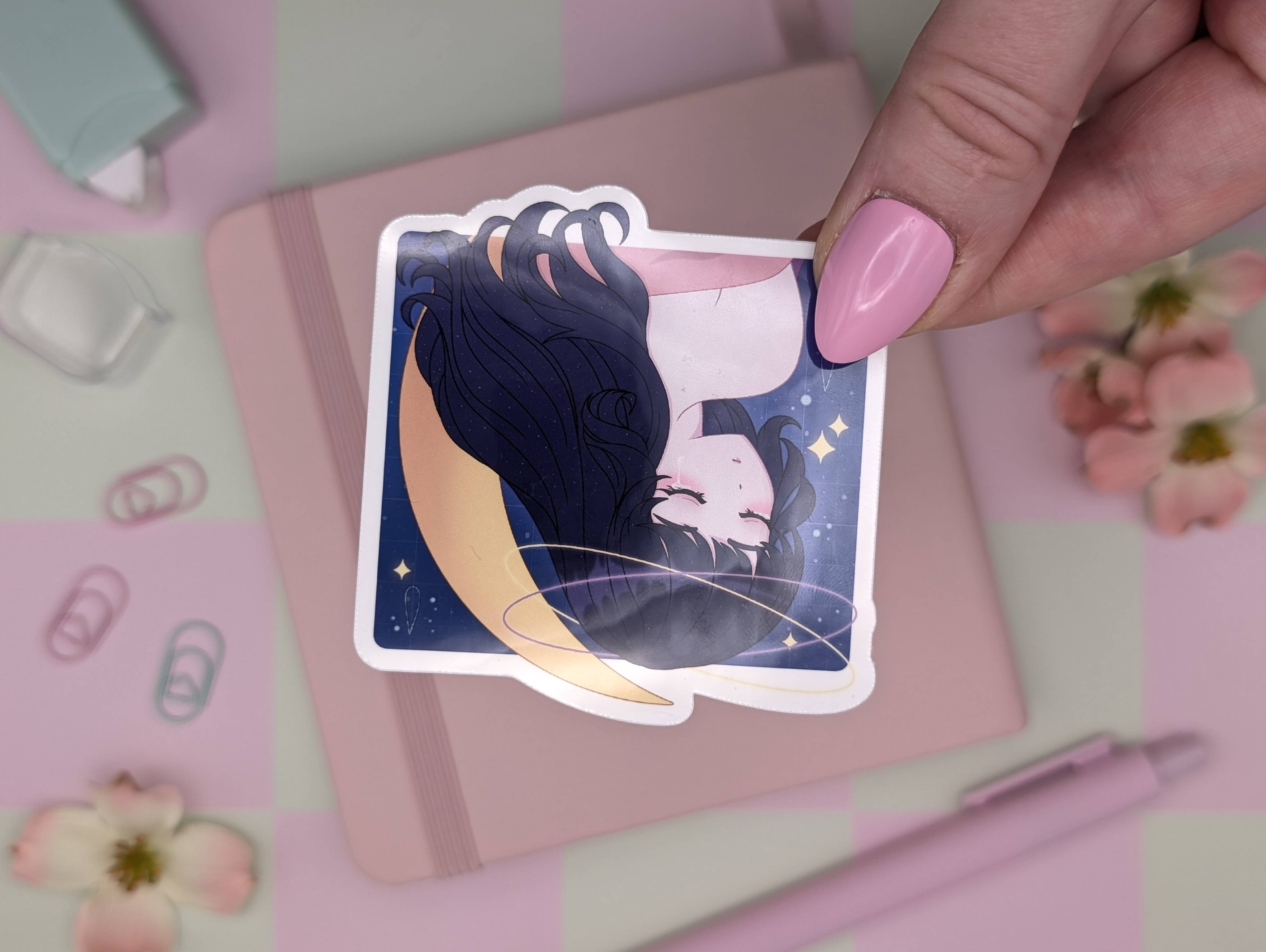 Moon Girl Sticker / Art Print