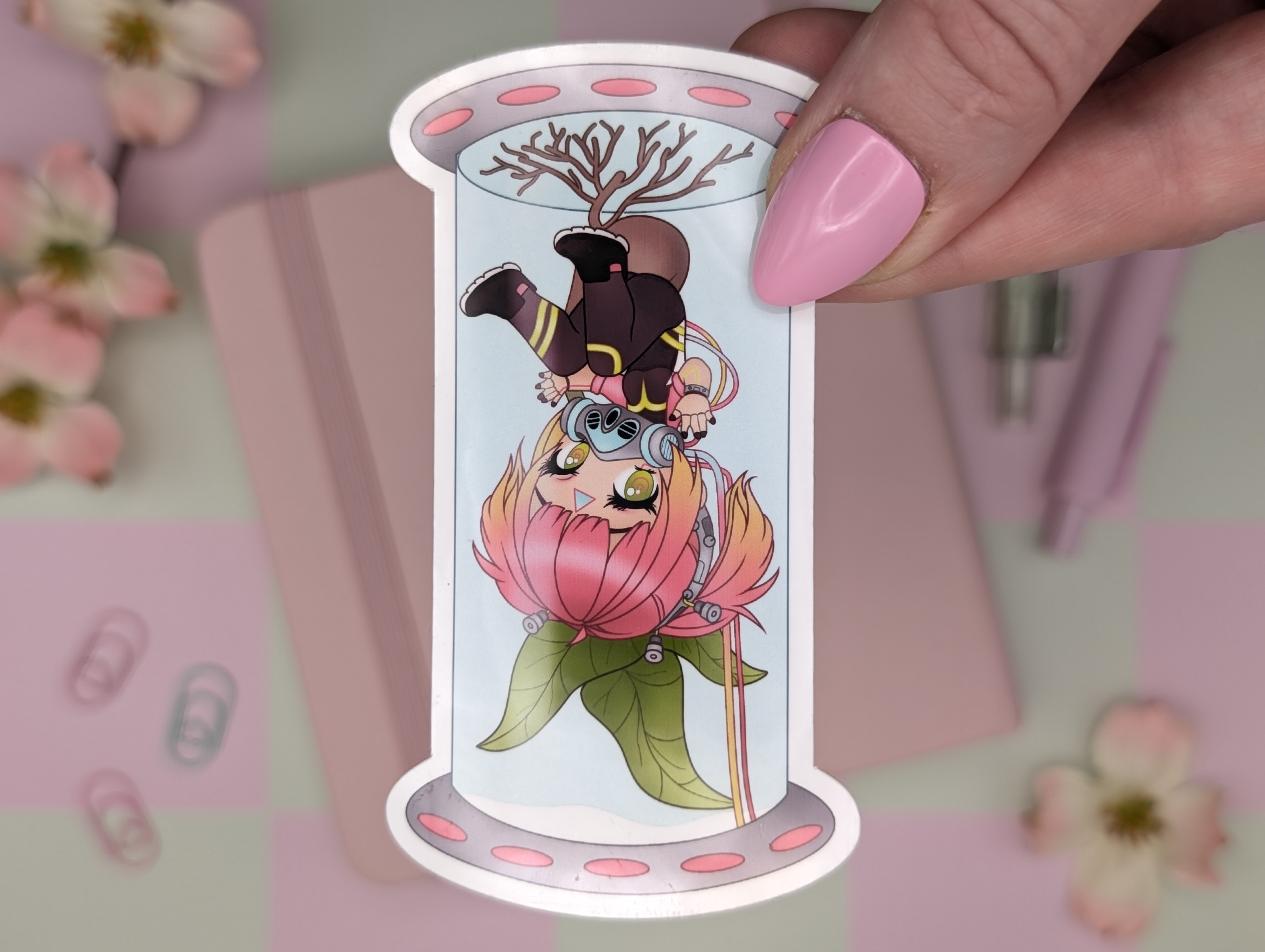 Cyber Girl Sticker / Art Print