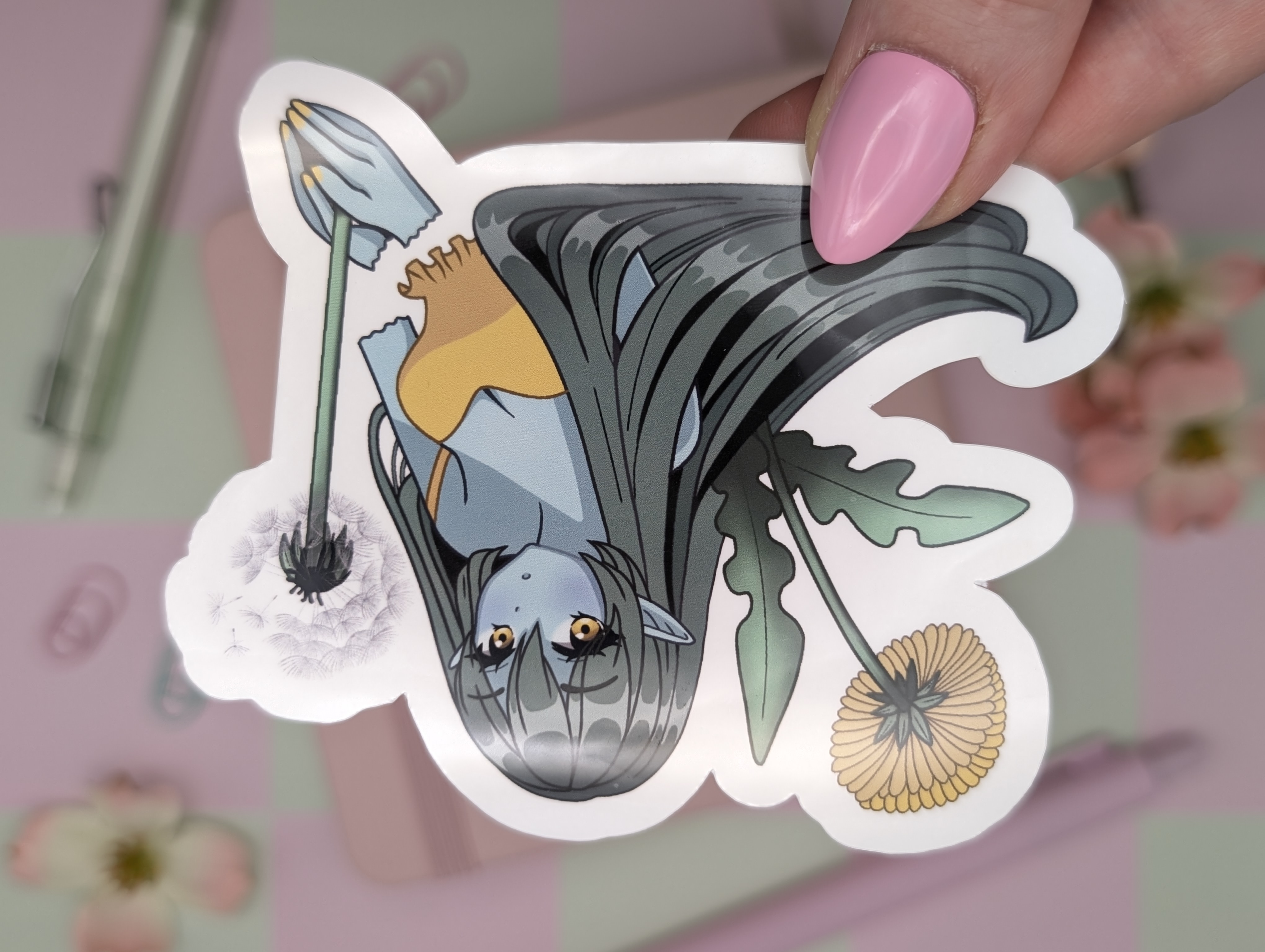 Dandelion Girl Sticker / Art Print