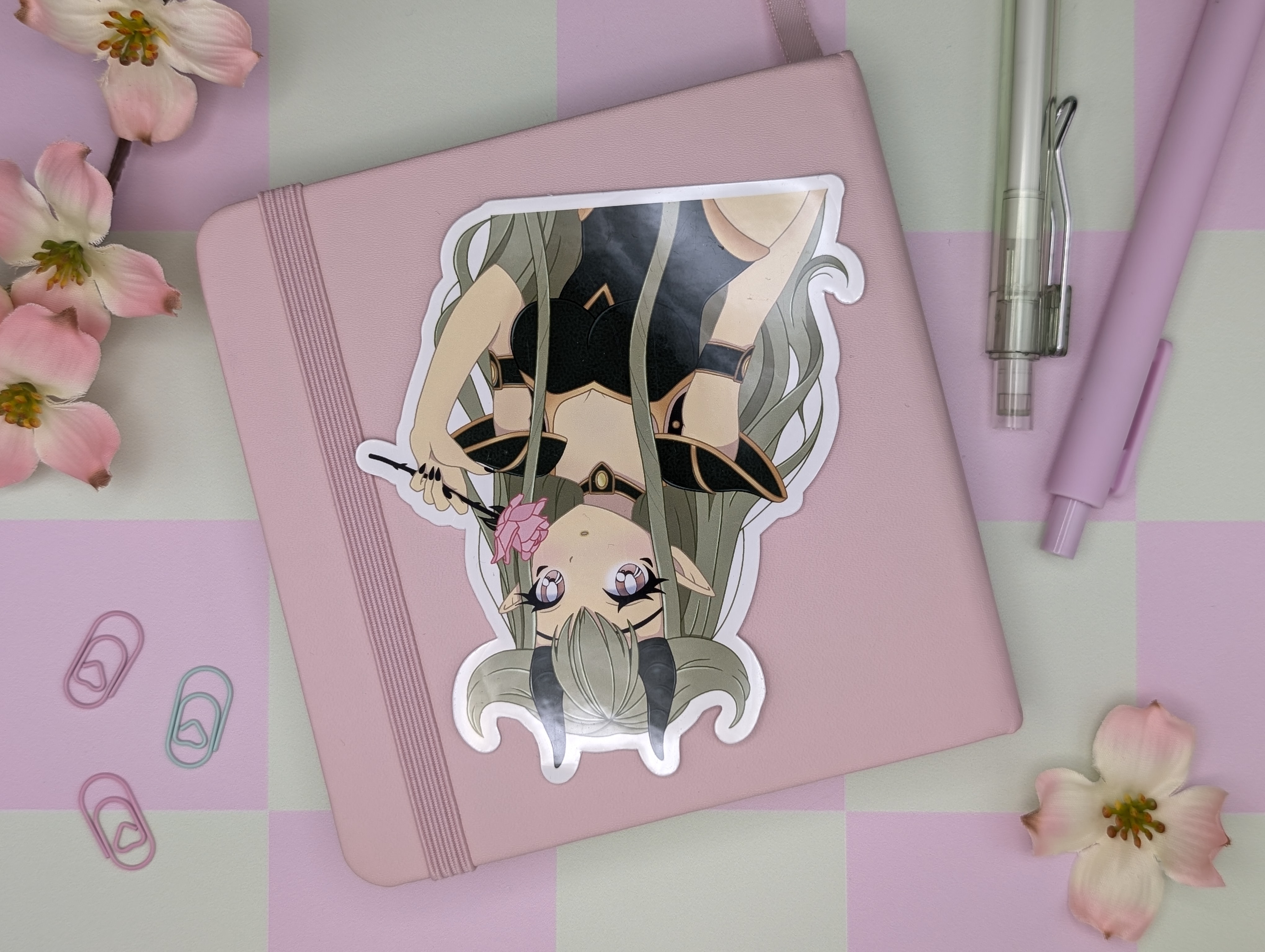 Demon Rose Girl Sticker / Art Print