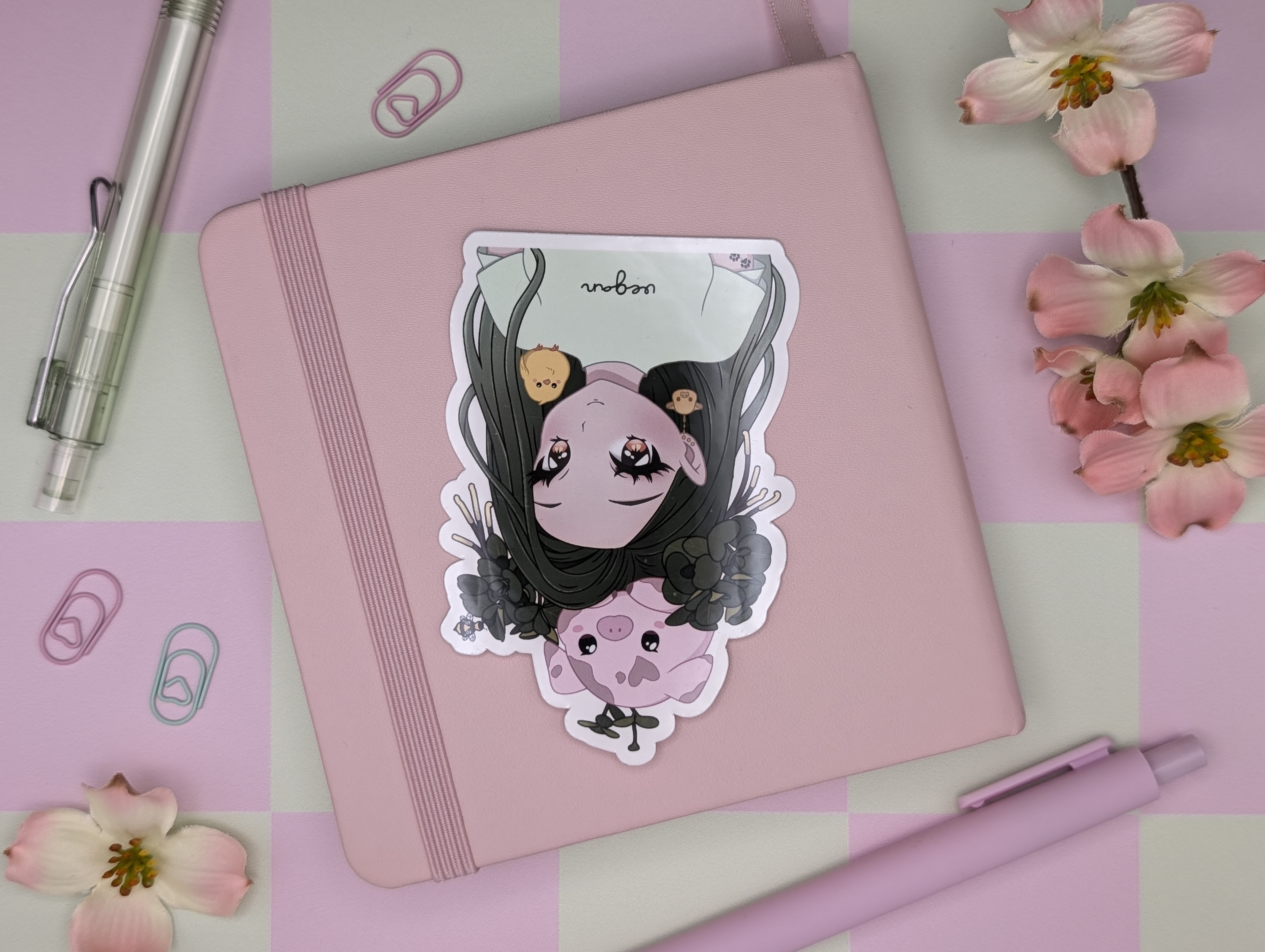 Vegan Girl Sticker / Art Print