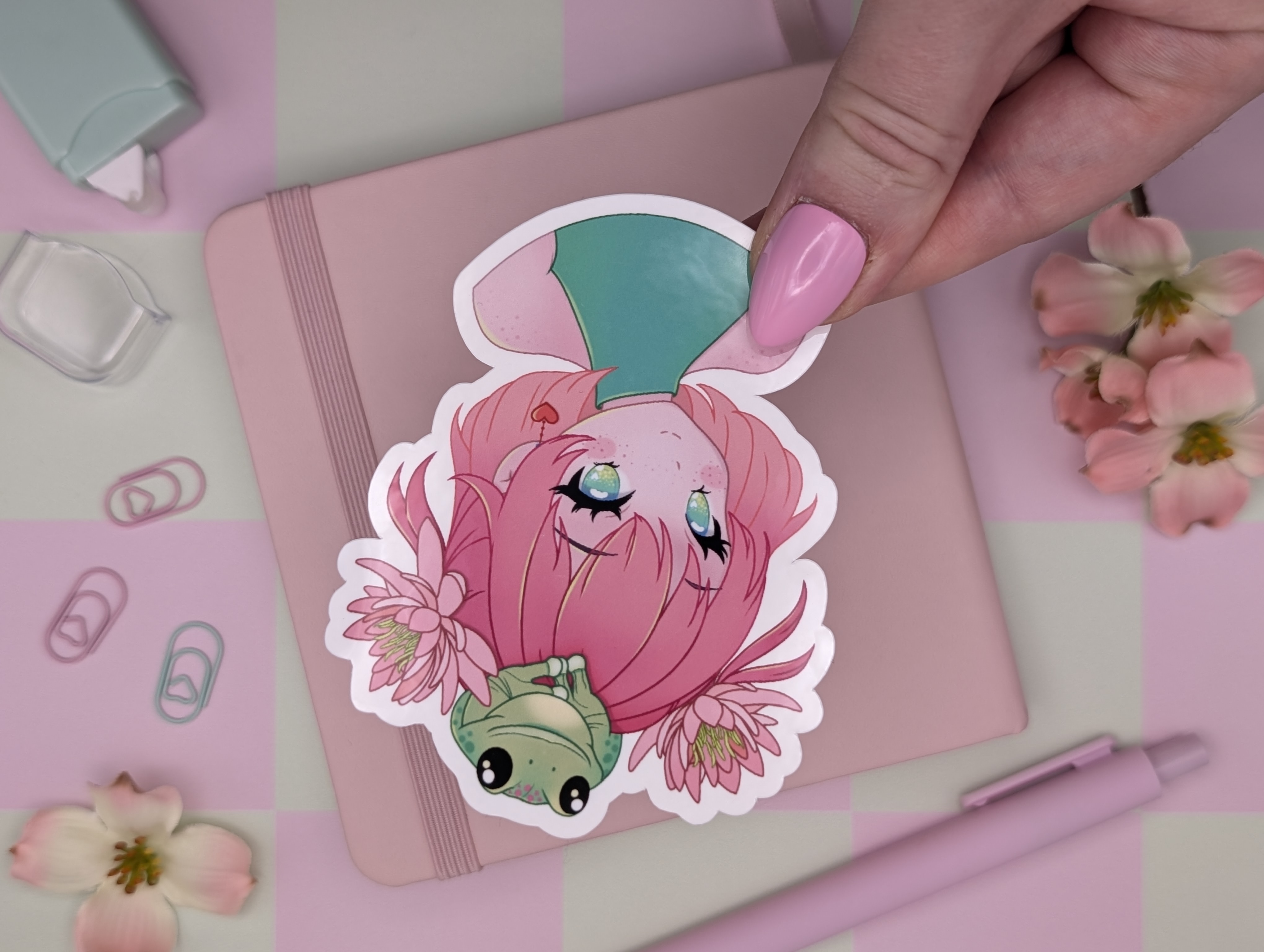 Frog Girl Sticker / Art Print