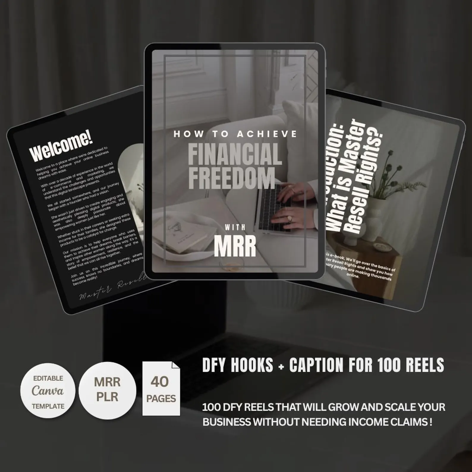 The Financial Freedom Guide with PLR & MRR, Editable eBook Template 