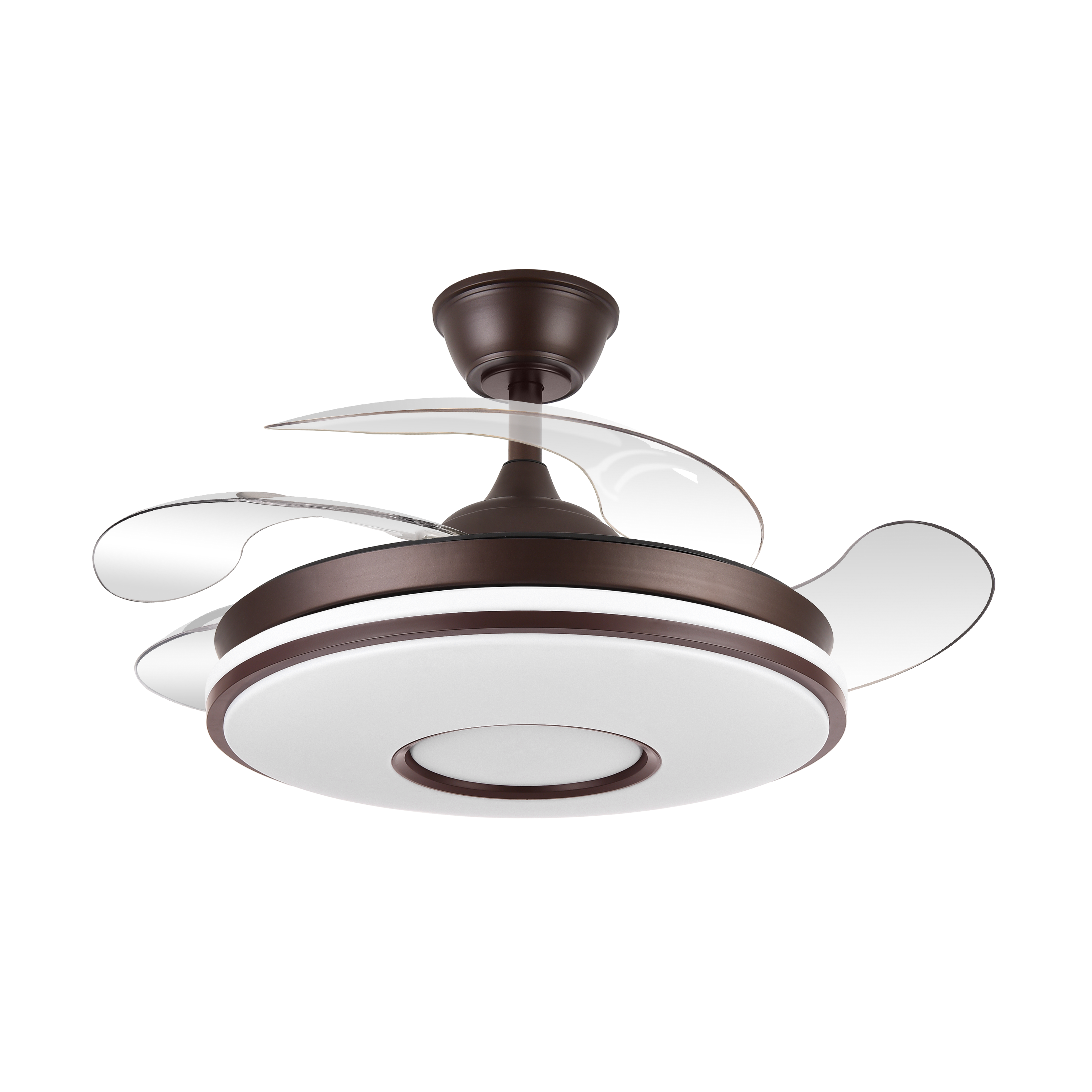 Ventilador Dc Dani 59w 6980lm Marron 4 Aspas desp.106d 3000-4200-6500k Remoto, Reg.intensidad, Memoria Y Temporizador