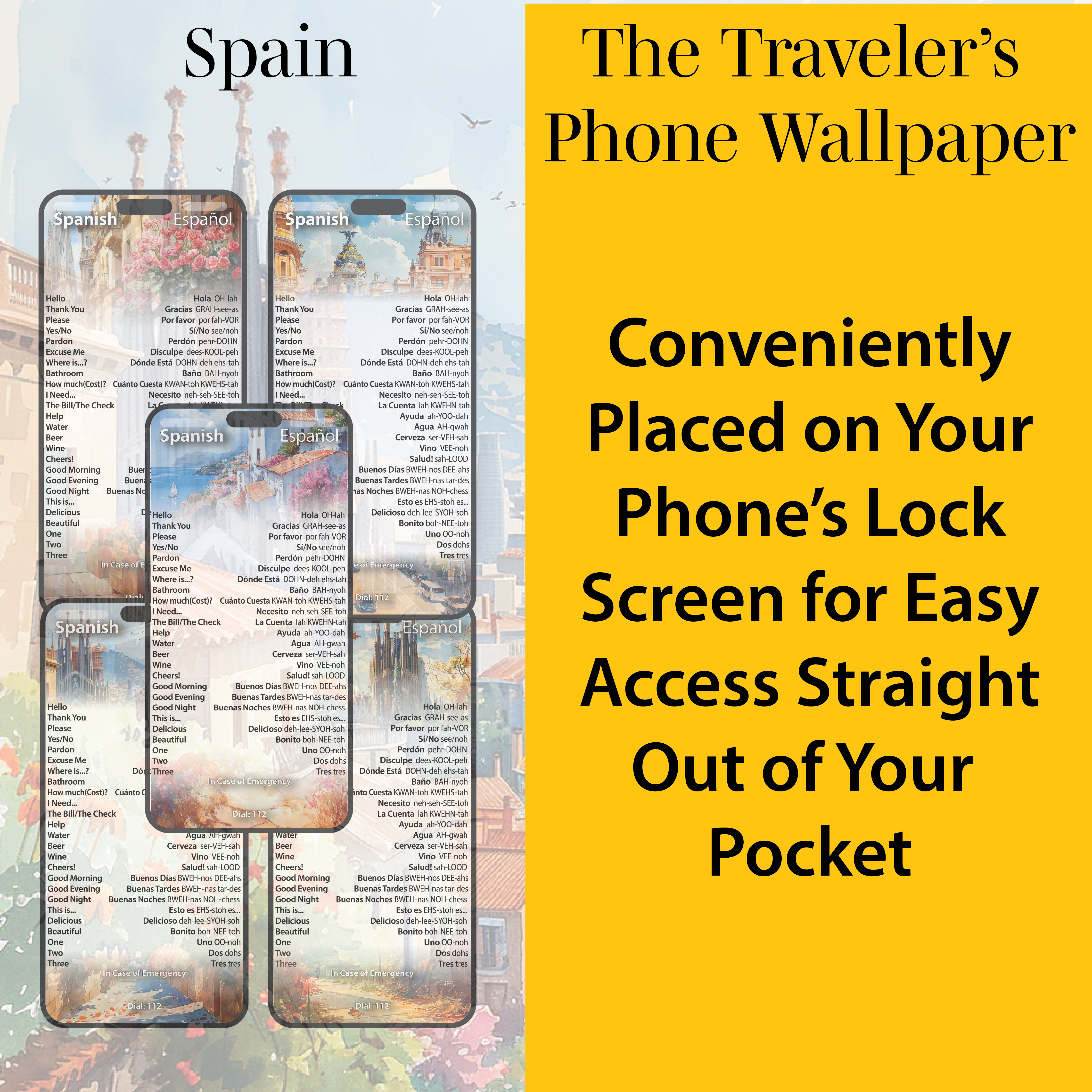 The Traveler's Phone Wallpaper - Spain
