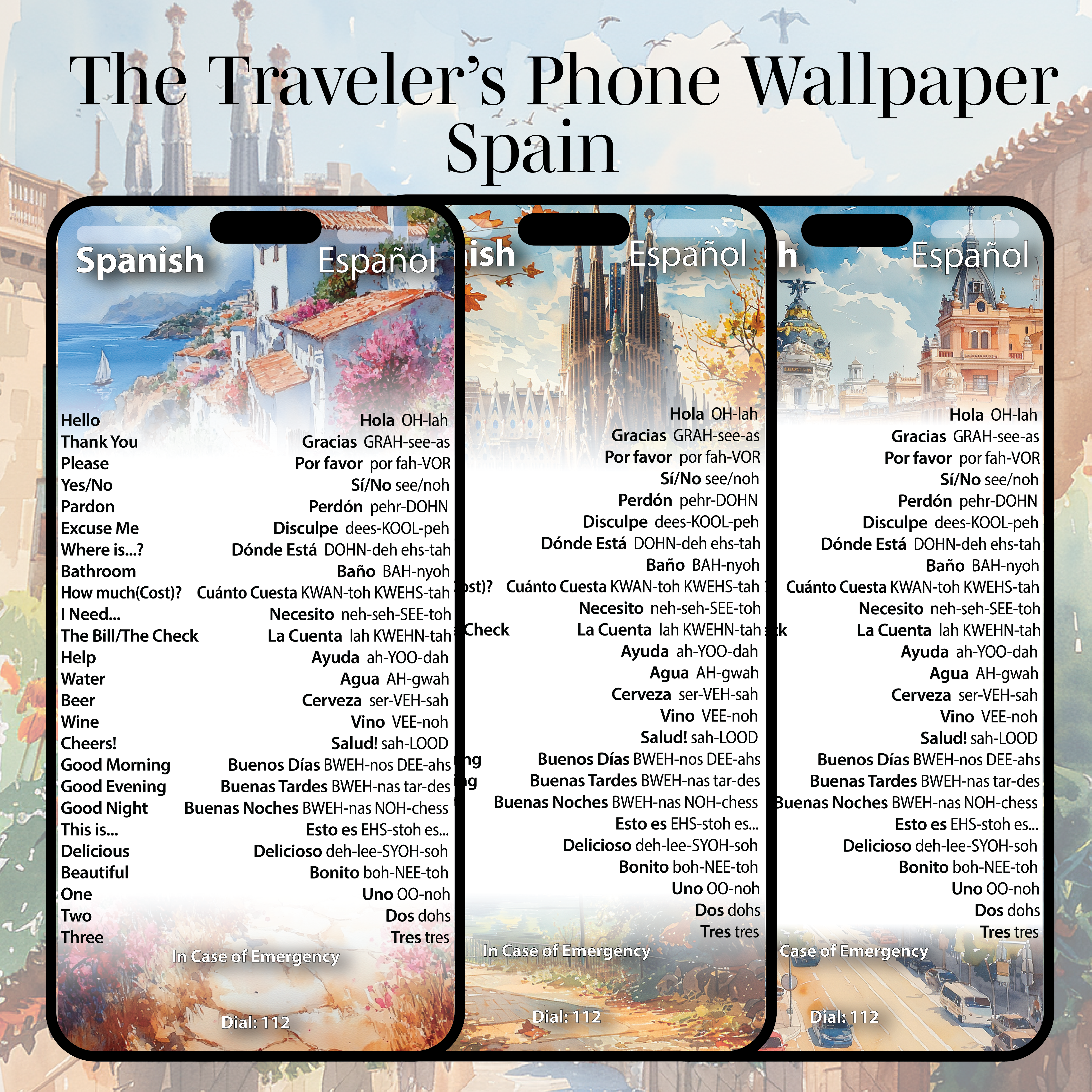 The Traveler's Phone Wallpaper - Spain