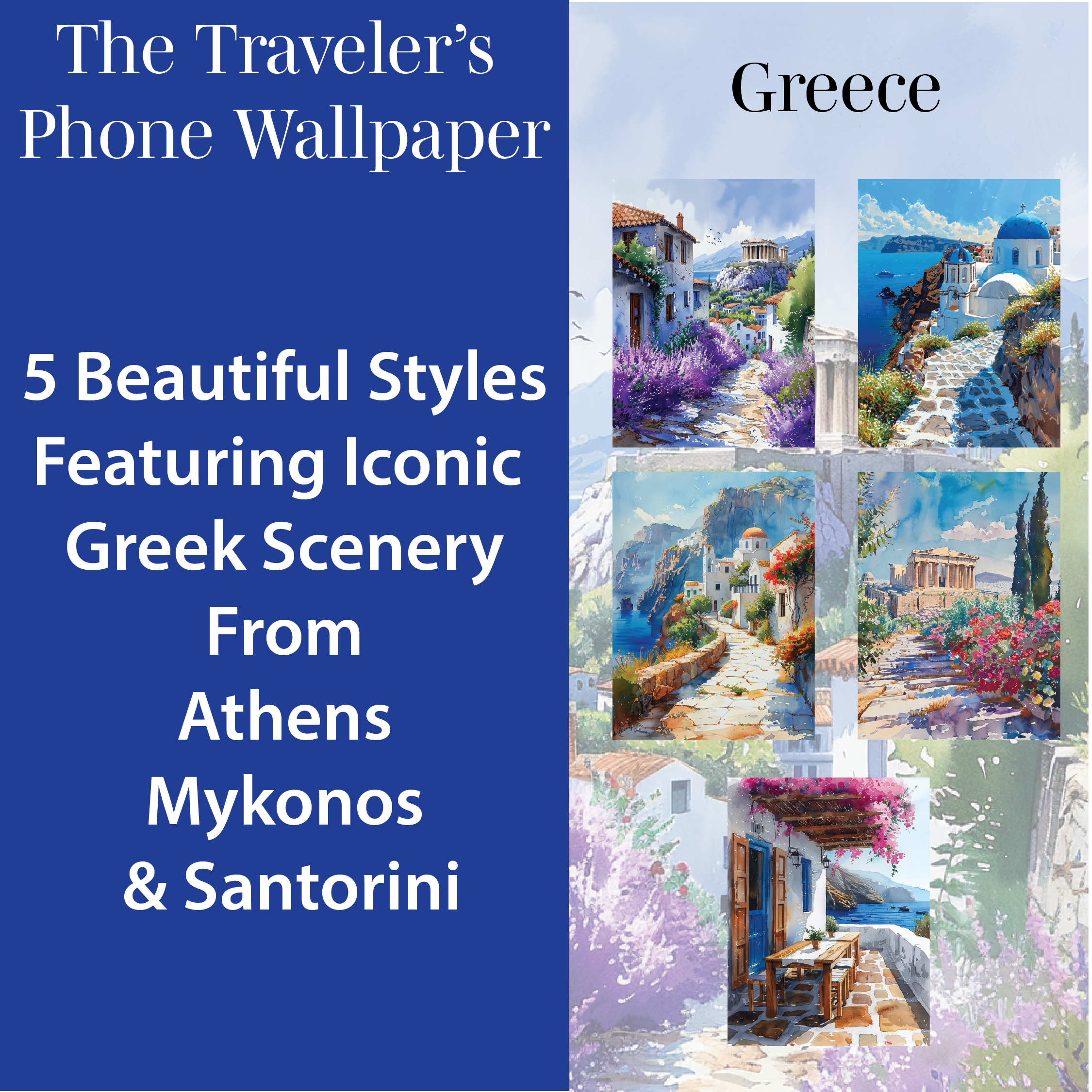 The Traveler's Phone Wallpaper - Greece