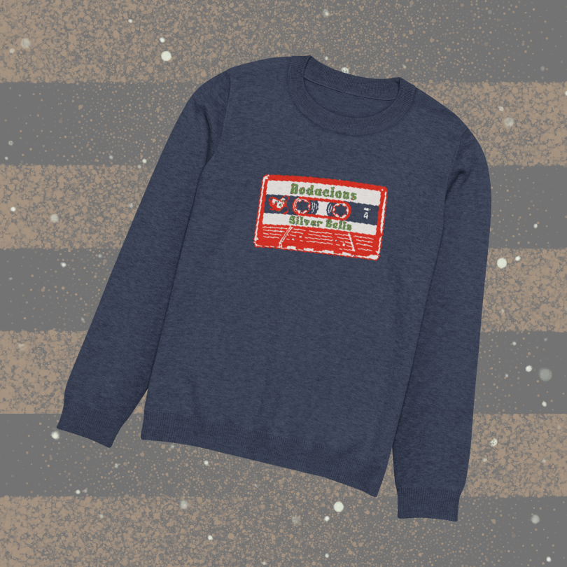 Bodacious Silver Bells Knitted Crew Neck Sweater