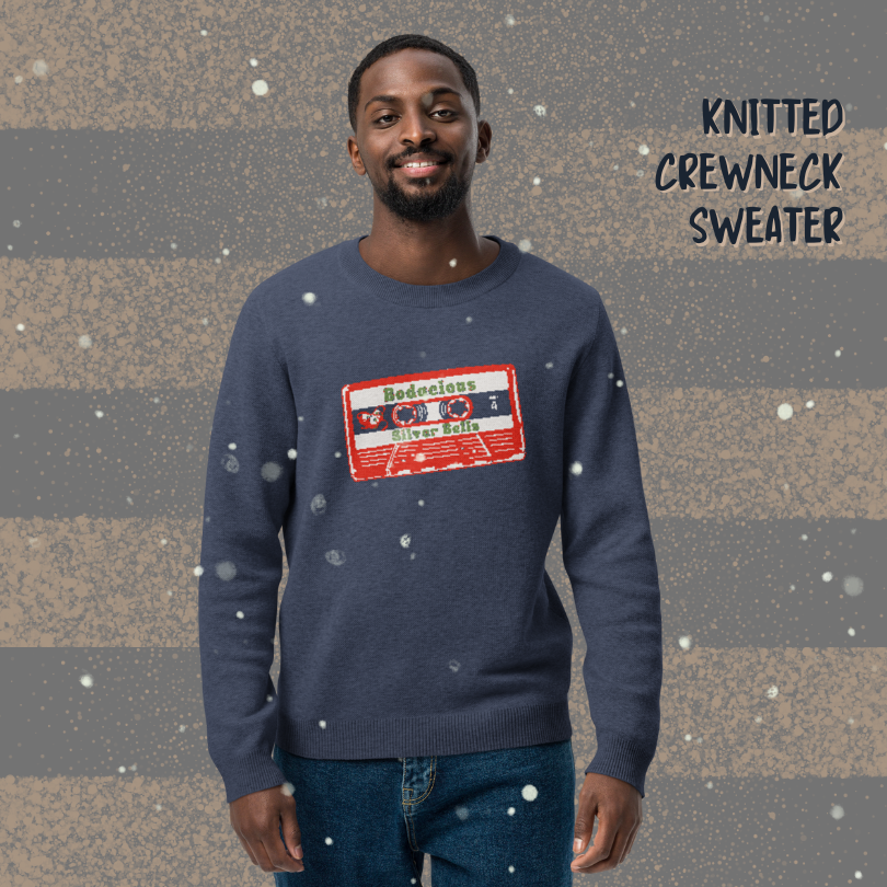 Bodacious Silver Bells Knitted Crew Neck Sweater