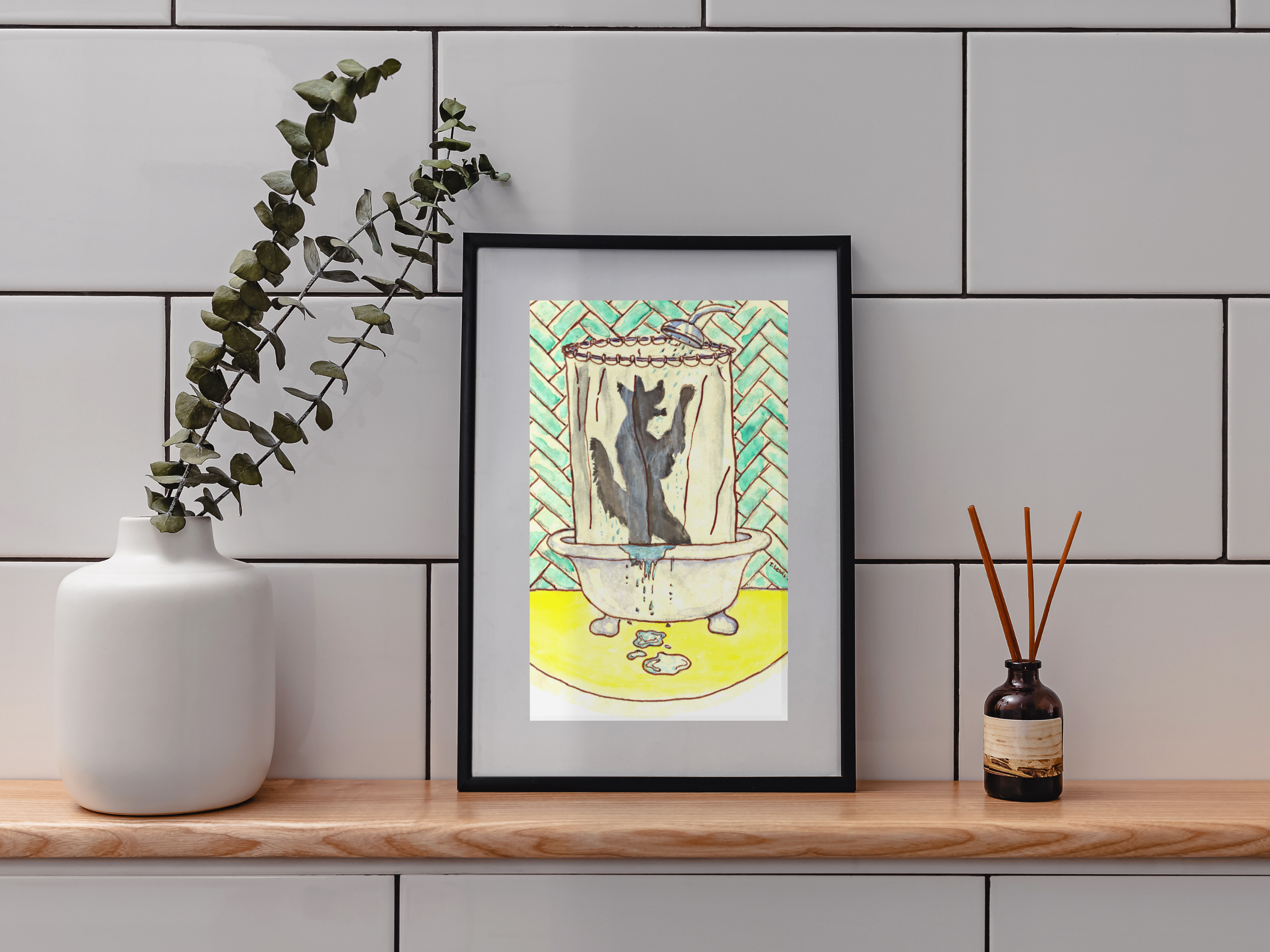 Humorous Wolf Bathroom Art Prints
