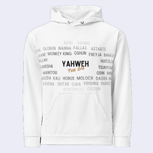 Unisex All-over Yahweh OG Come and Go Hoodie White