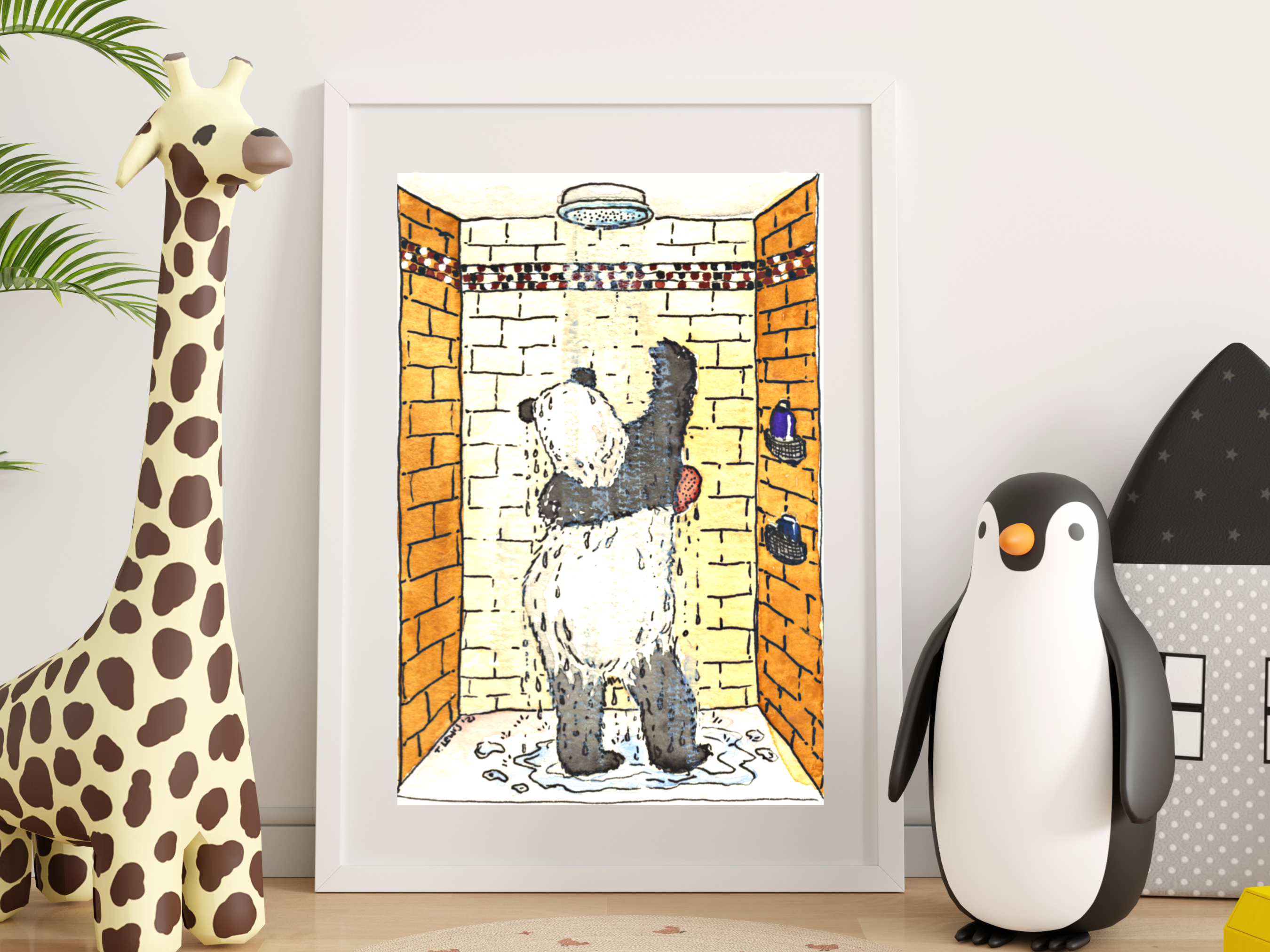Humorous Panda Bathroom Art Prints