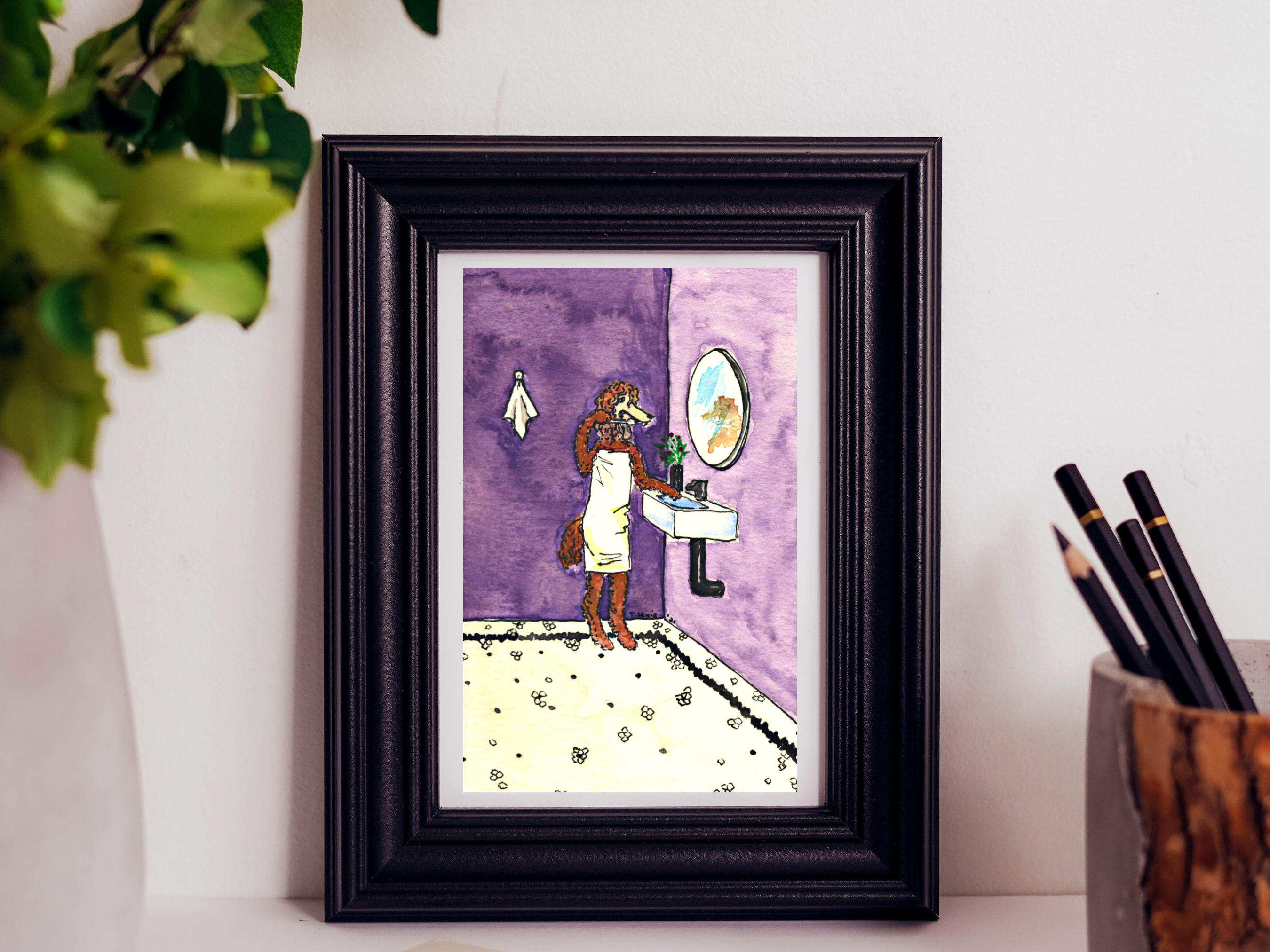 Humorous Poodle Bathroom Art Prints