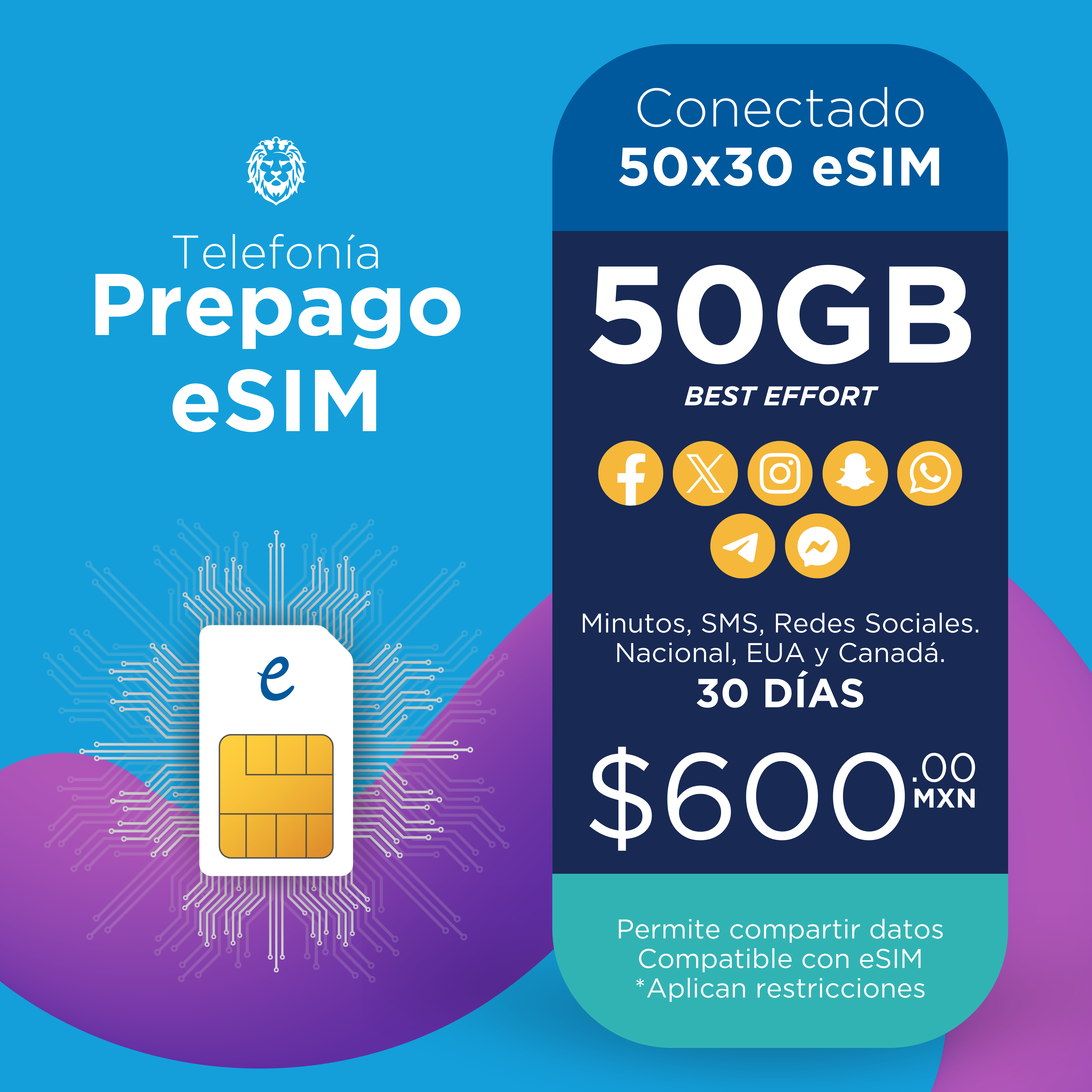 E-SIM Conectado 50X30