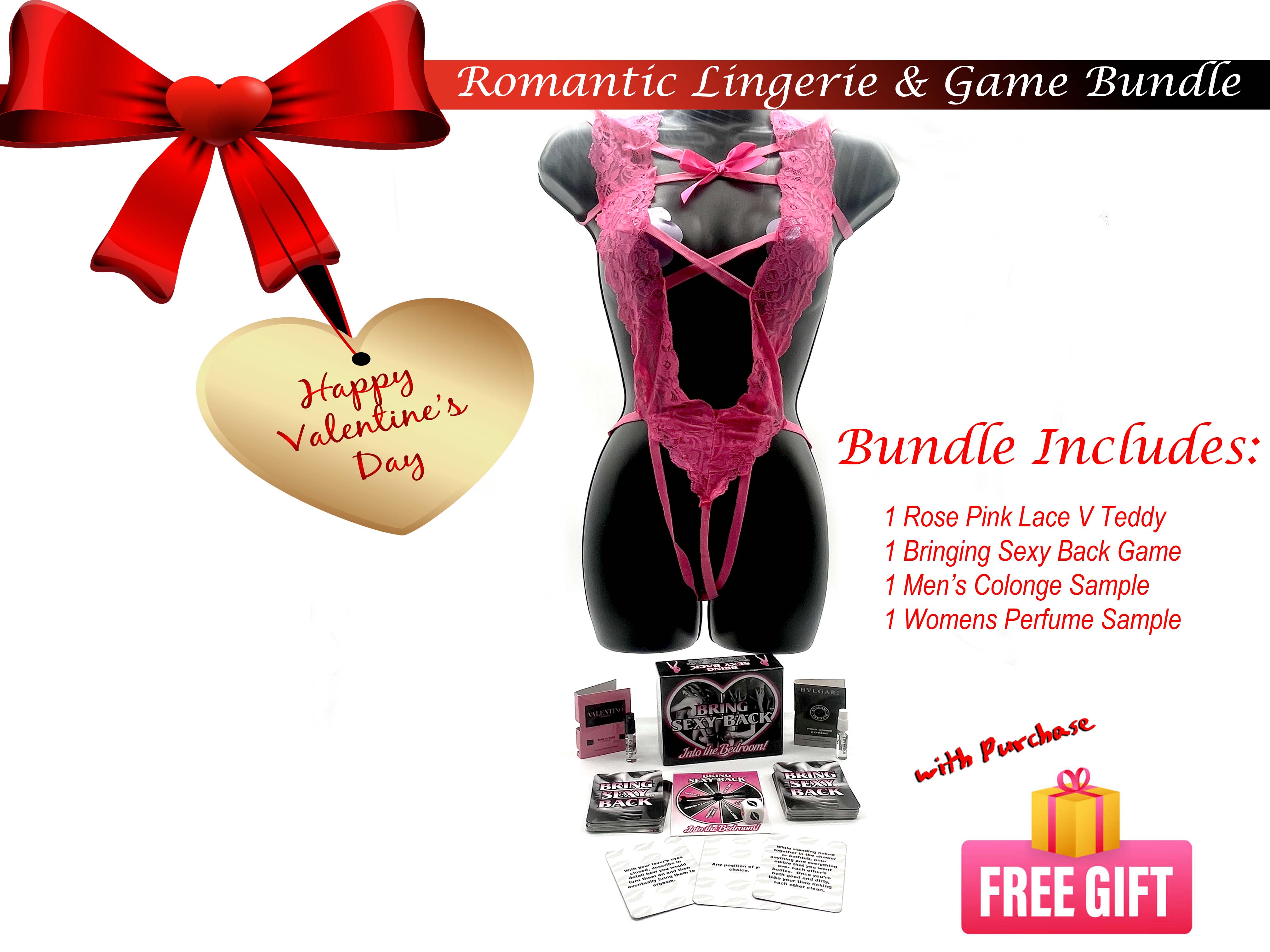Valentine's Romantic Lingerie & Game Bundle