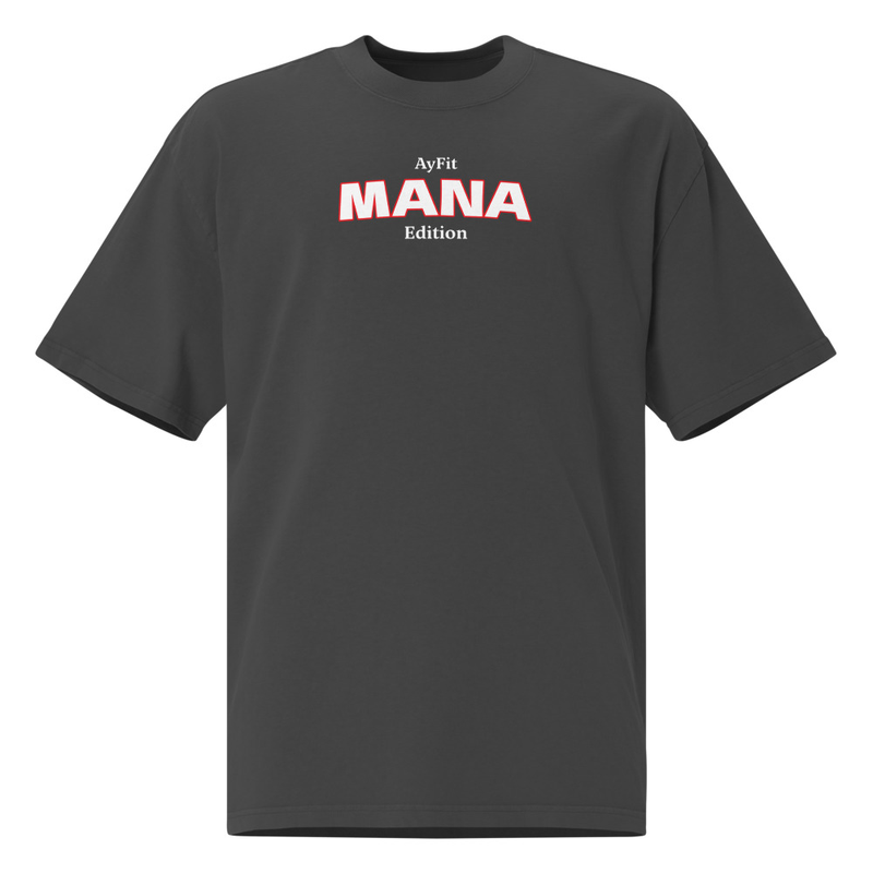 "MANA" Oversized Unisex Tee - Faded Black