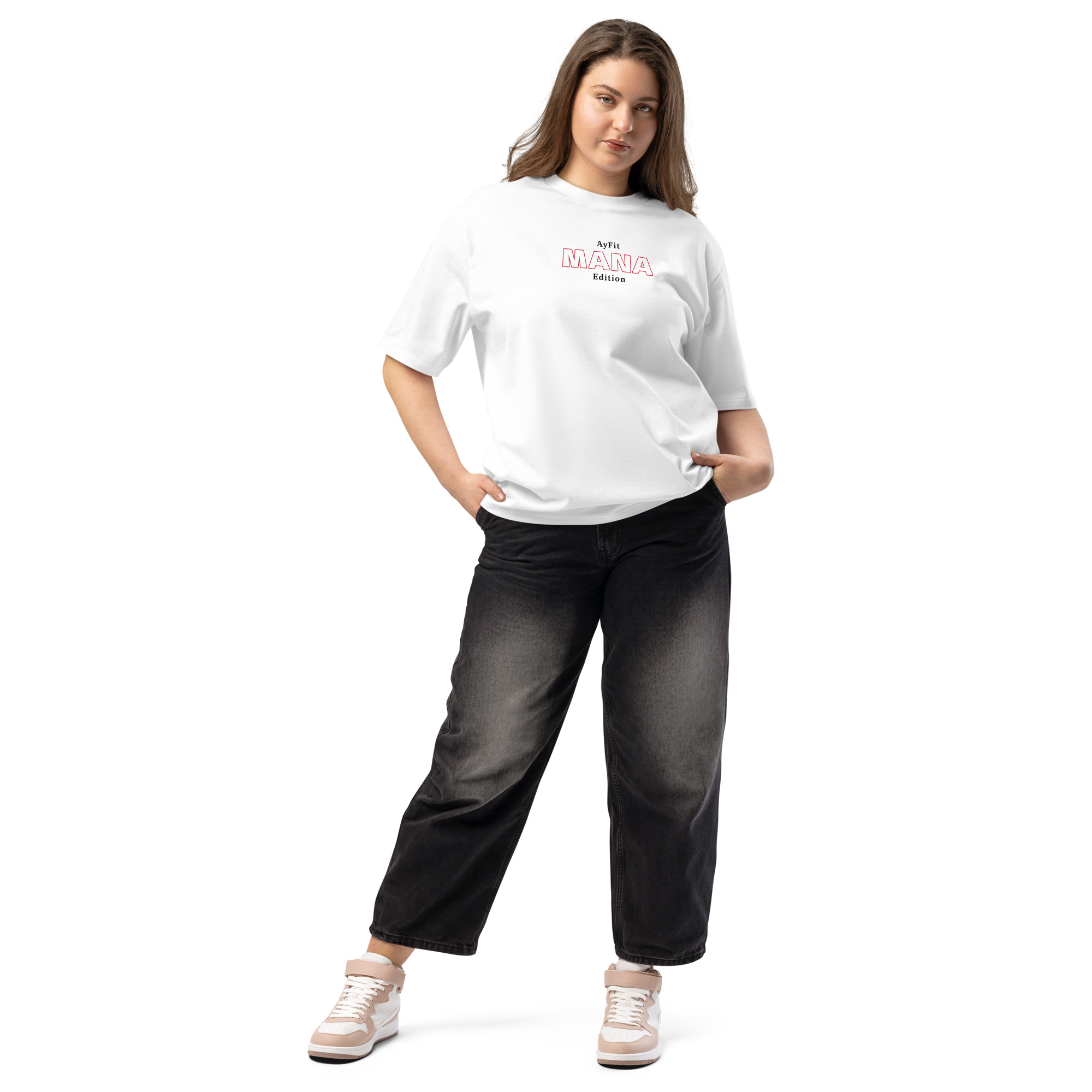 "MANA" Oversized Unisex Tee - White