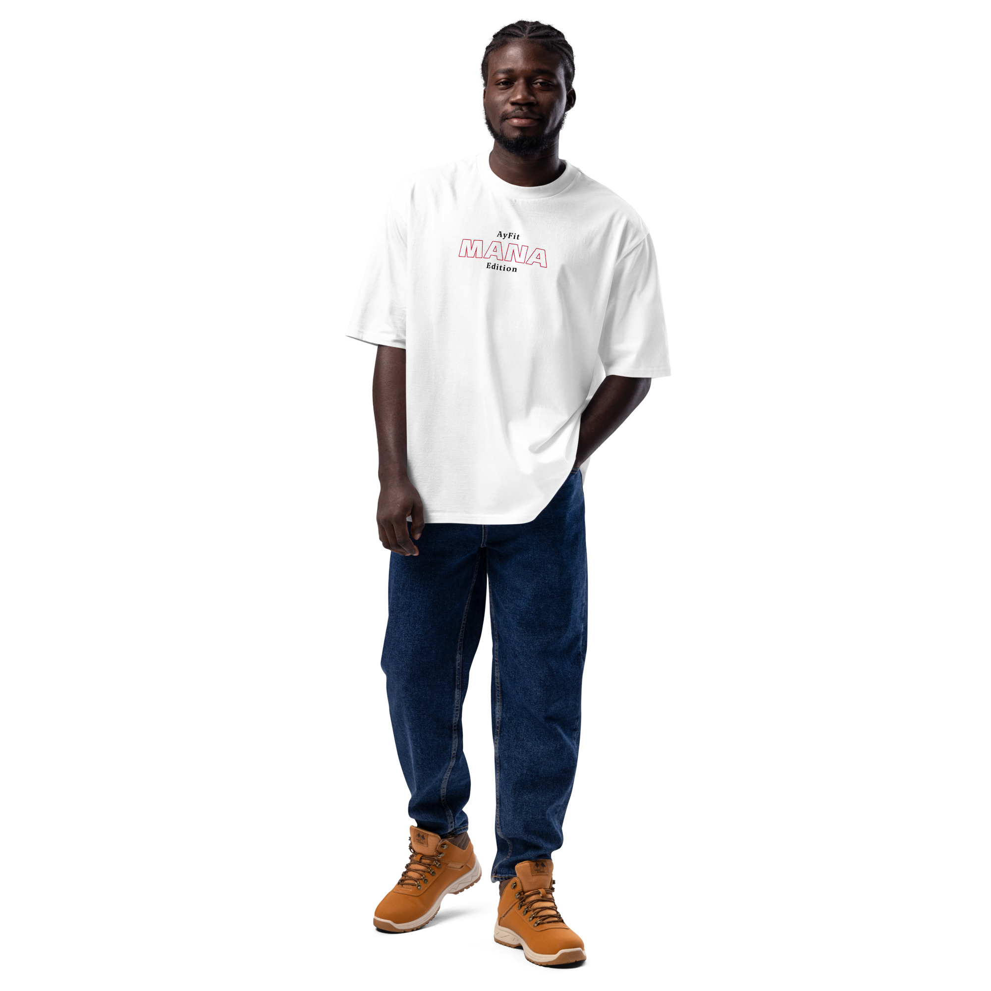 "MANA" Oversized Unisex Tee - White