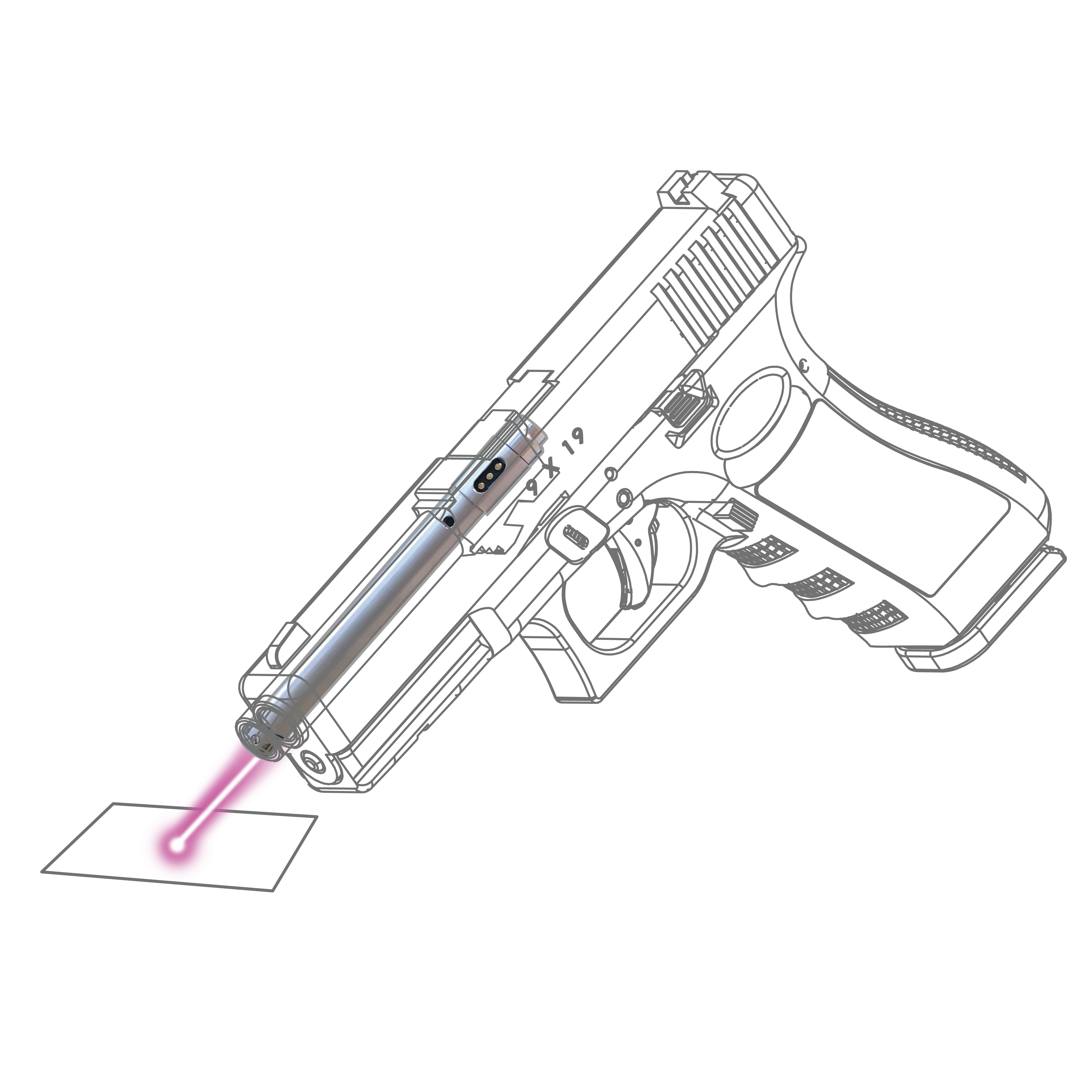  Tube laser d’entraînement LN-9 pour 9 mm pour tir réactif