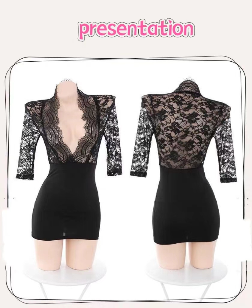 Elegant black lace dress