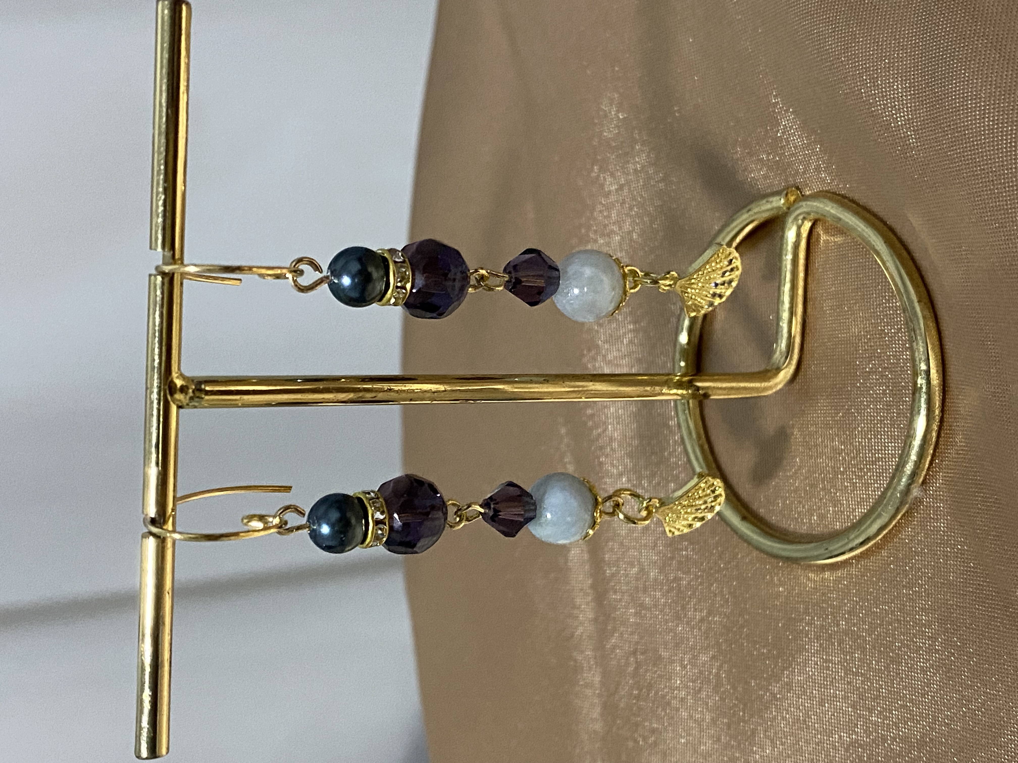18k gold plated seashell dangle earrings 