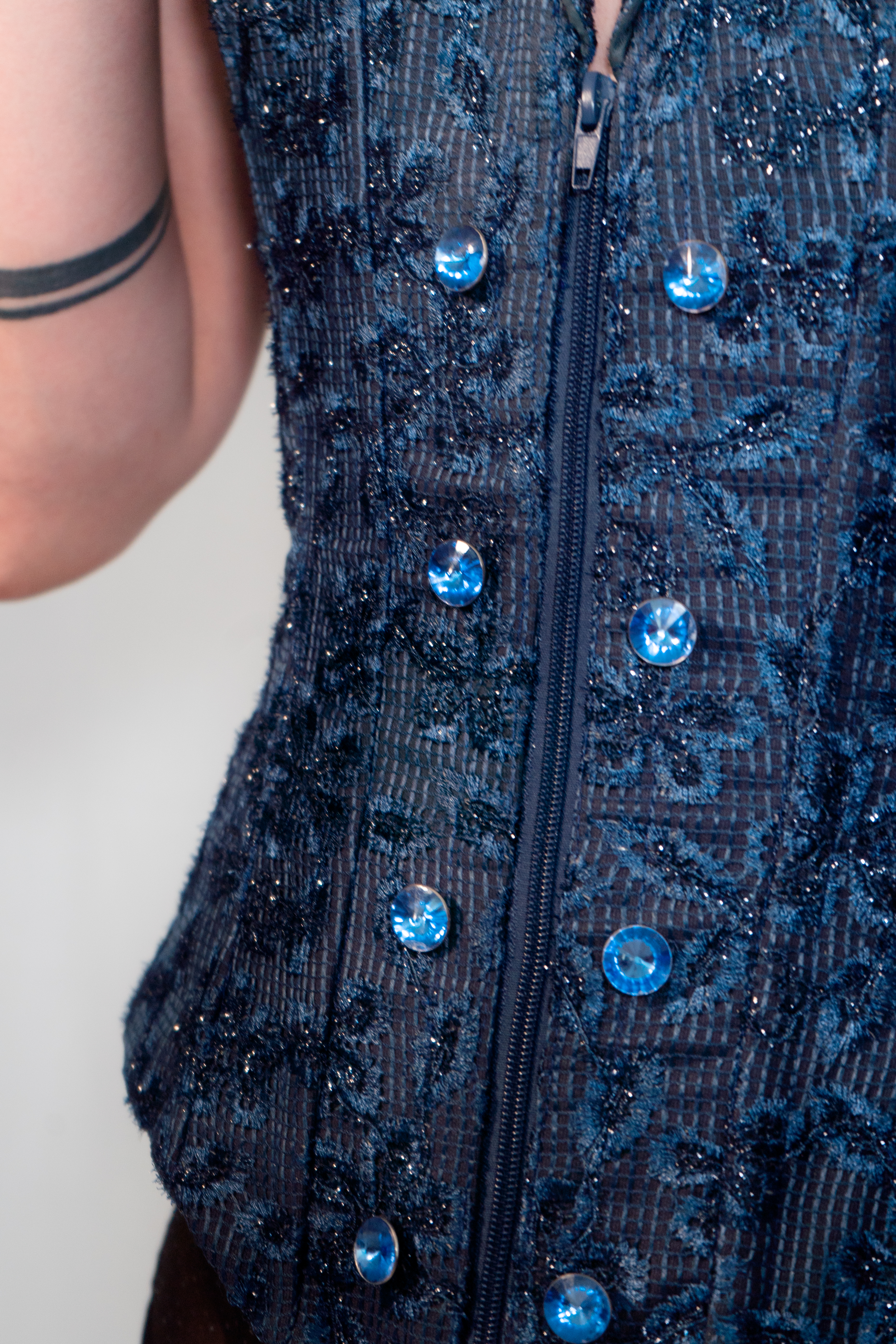 Corset azul cuello